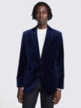 Moss Velvet Tailored Fit Suit Jacket, Blue