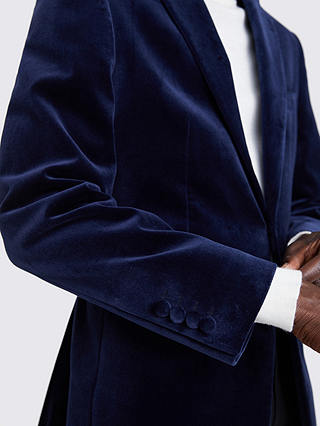Moss Velvet Tailored Fit Suit Jacket, Blue