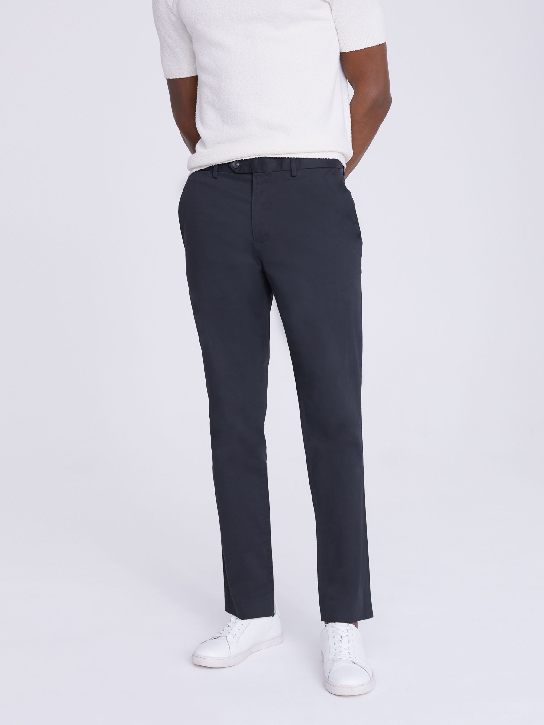 Moss Slim Fit Chinos, Navy at John Lewis & Partners