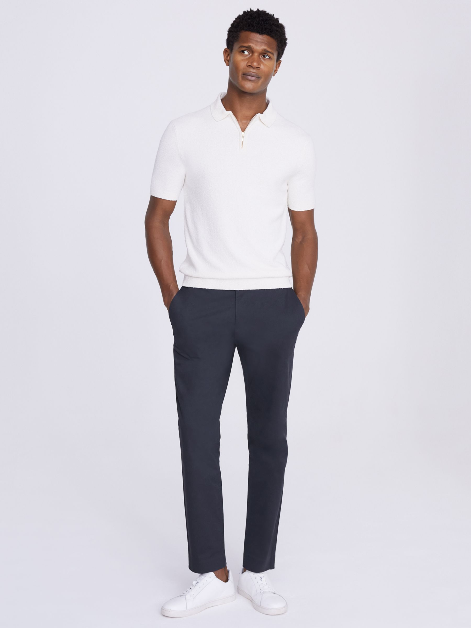 Moss Slim Fit Chinos, Navy at John Lewis & Partners
