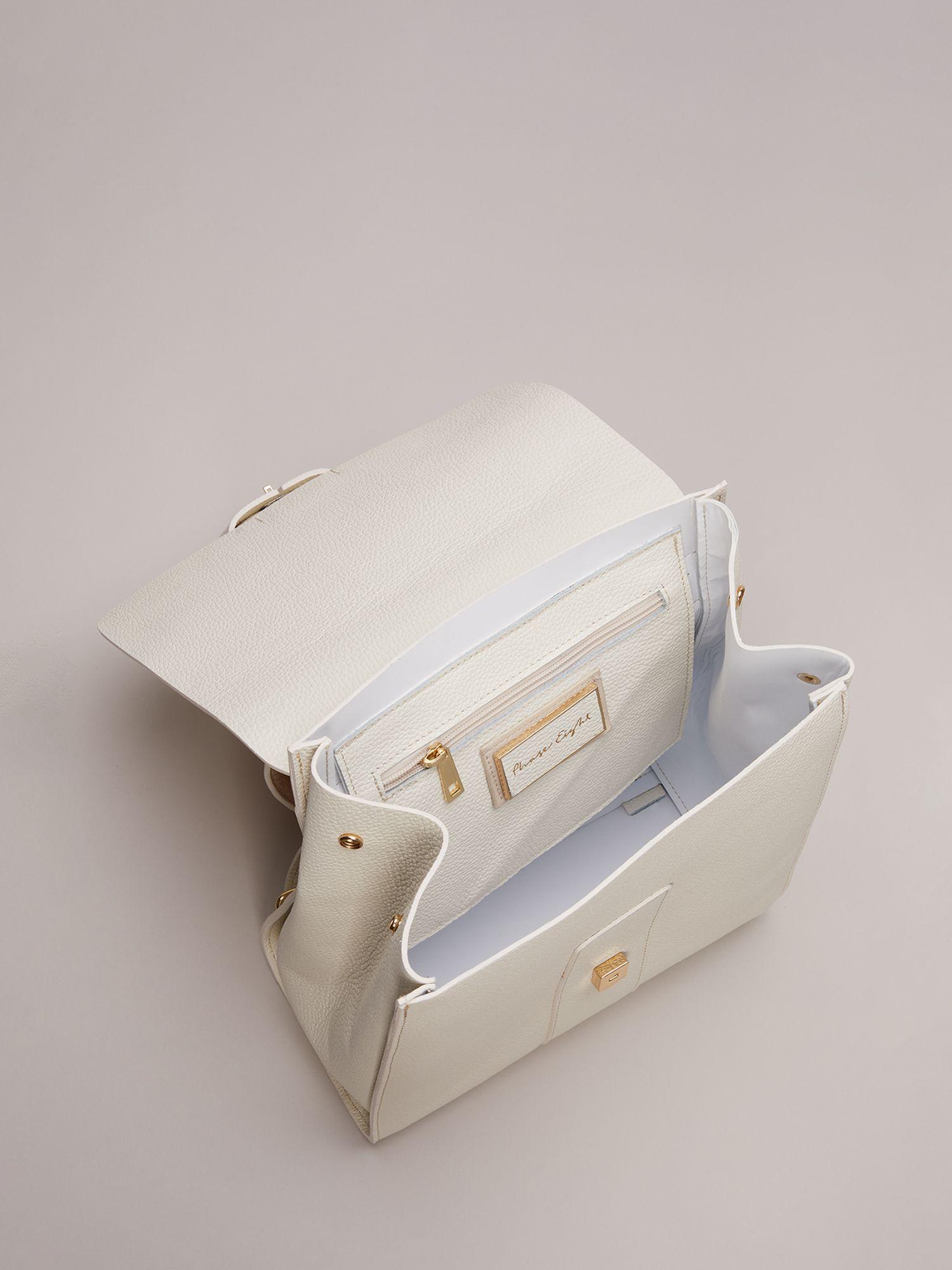 Buy Phase Eight Leather Backpack, Ivory Online at johnlewis.com