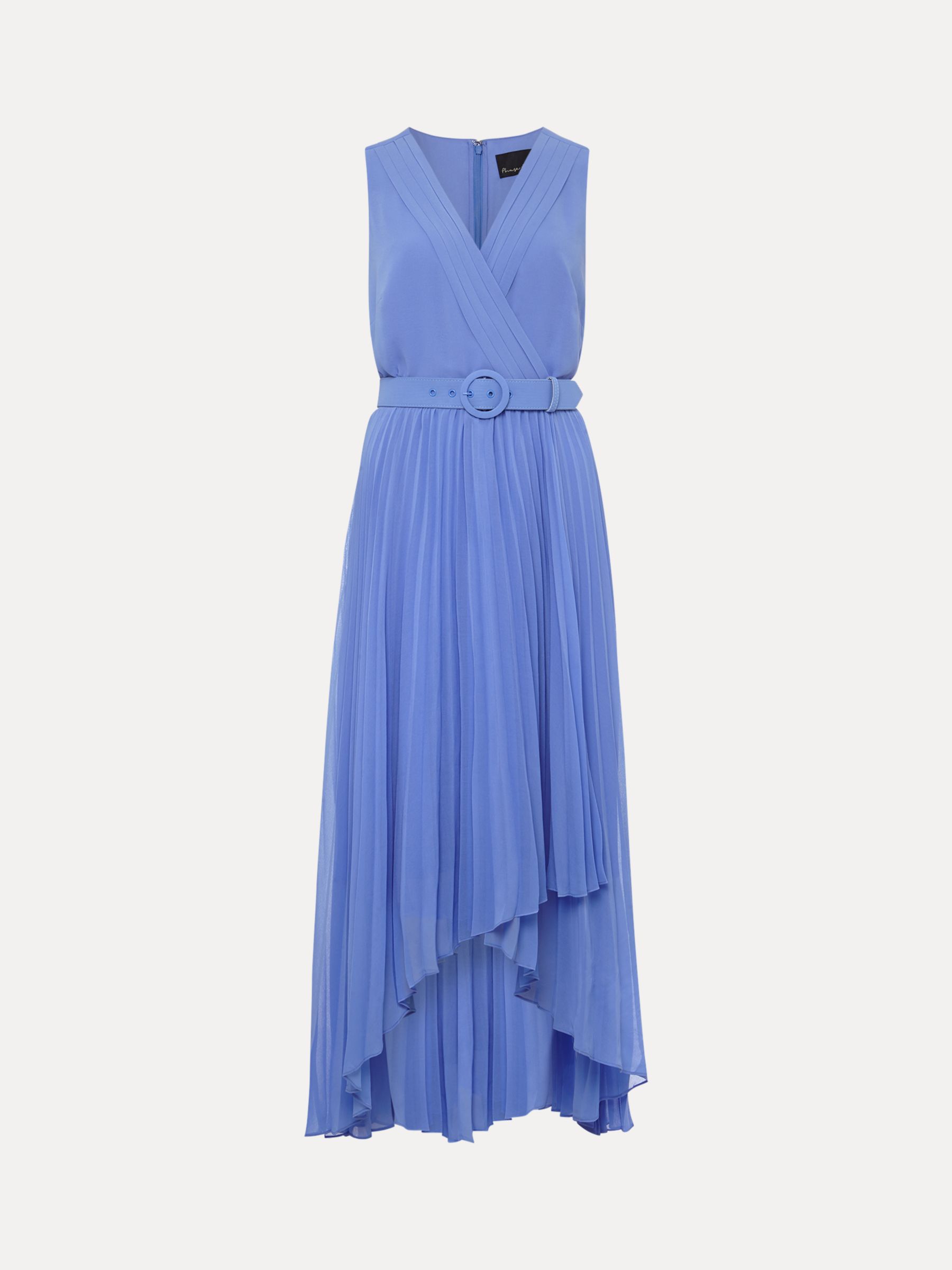 Buy Phase Eight Pleated Brianna Dress, Cornflower Online at johnlewis.com