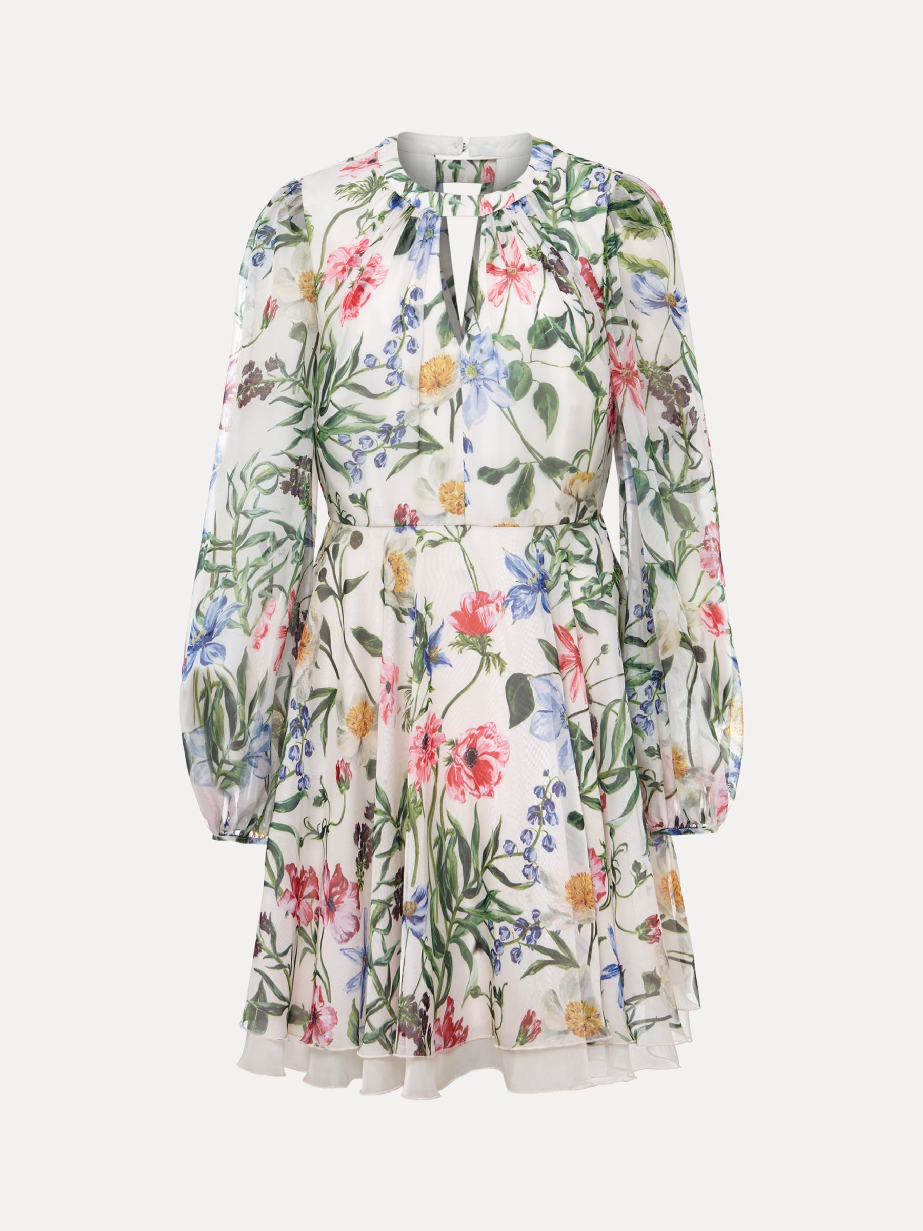 Buy Phase Eight Everleigh Chiffon Floral Mini Dress, Ivory/Multi Online at johnlewis.com