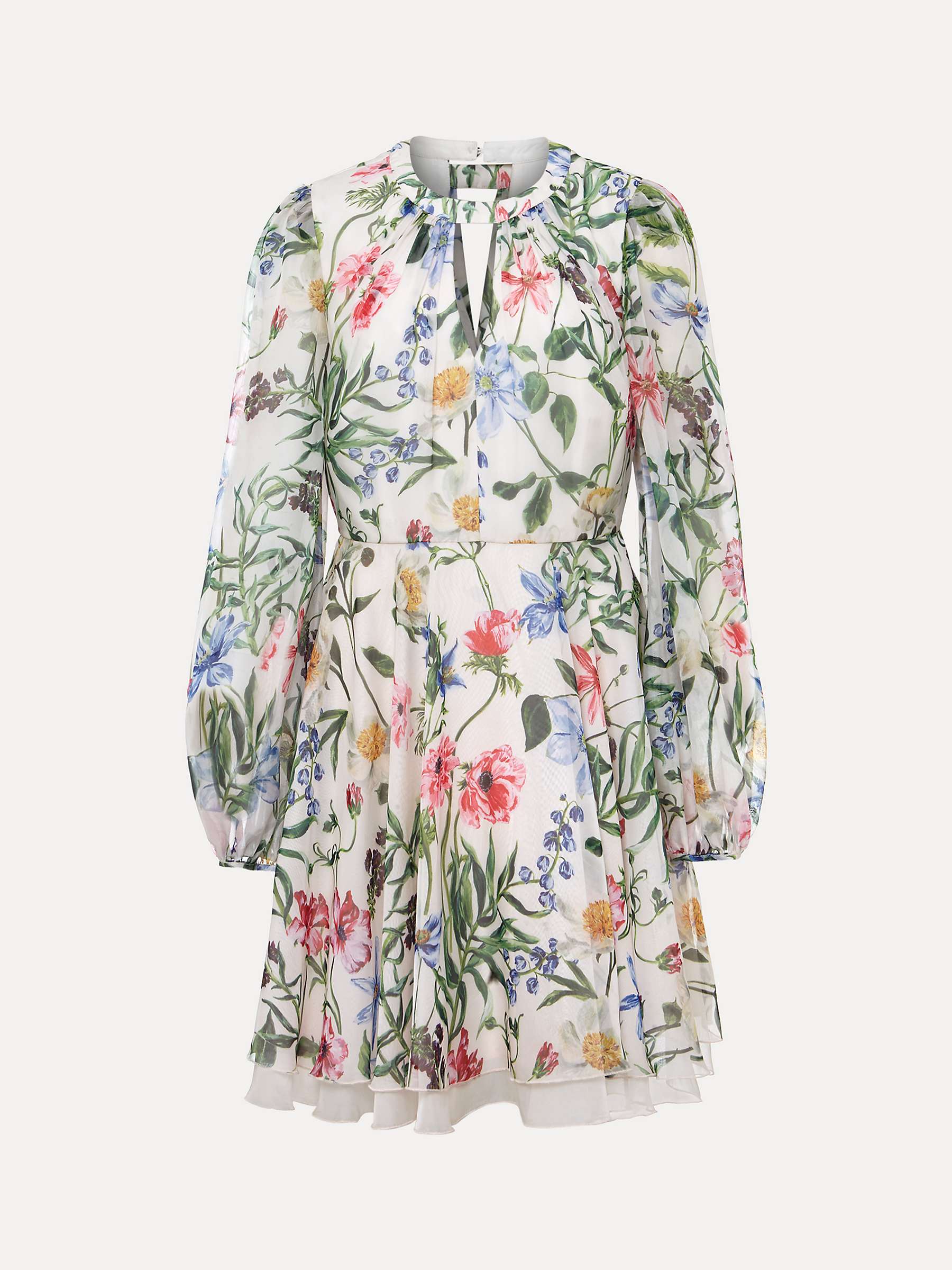 Buy Phase Eight Everleigh Chiffon Floral Mini Dress, Ivory/Multi Online at johnlewis.com