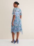 Phase Eight Kendall Floral Pleated Dress, Blue/Multi