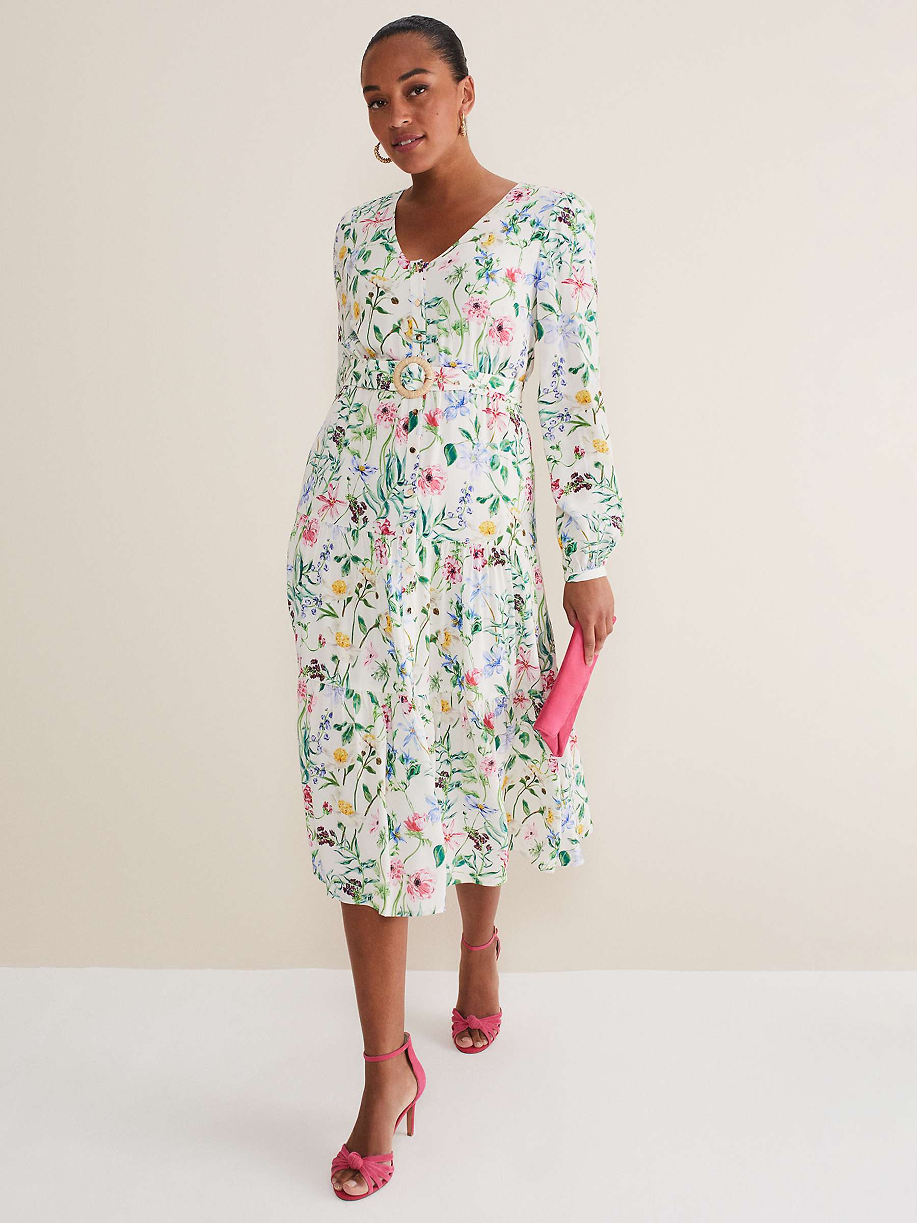 Buy Phase Eight Maya Floral Midaxi Dress, Ivory/Multi Online at johnlewis.com