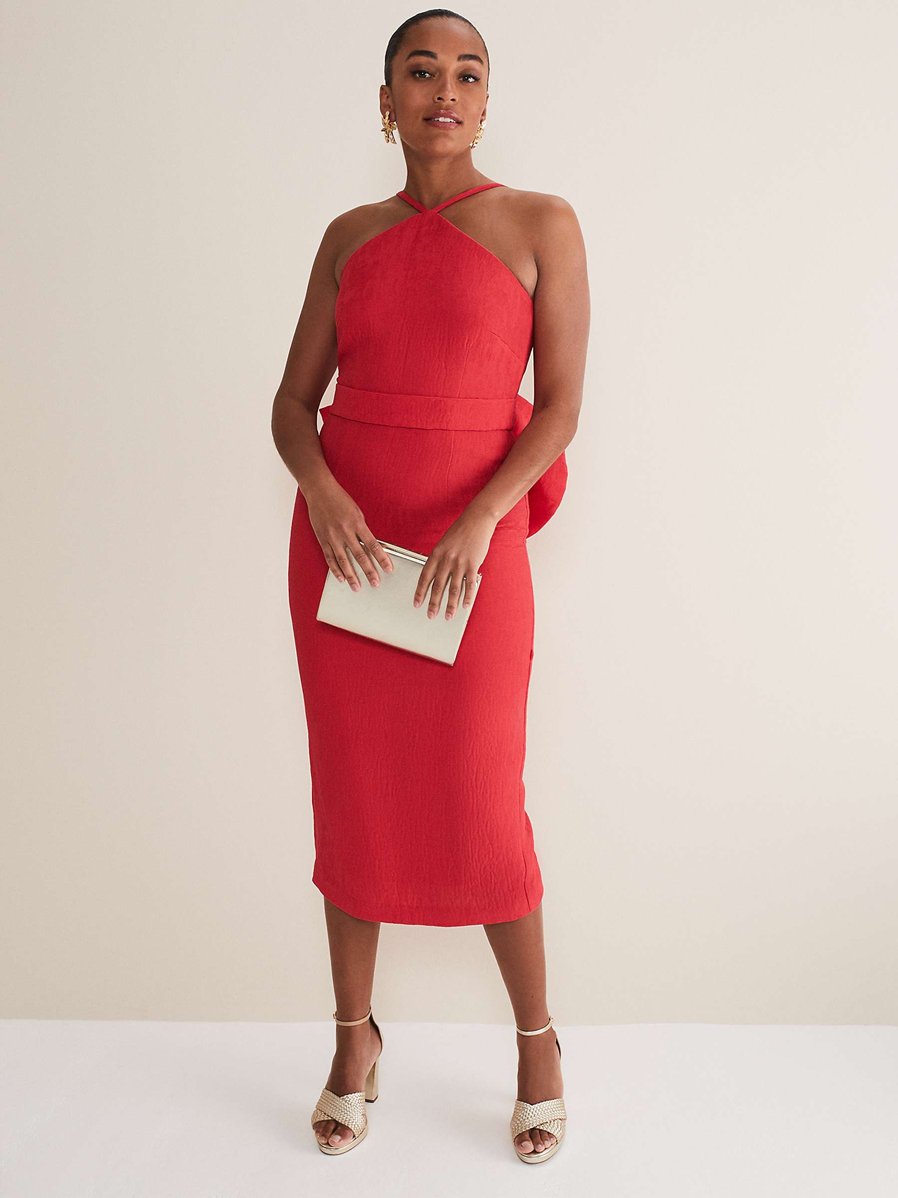 Buy Phase Eight Sherani Bodycon Midi Dress, Red Online at johnlewis.com