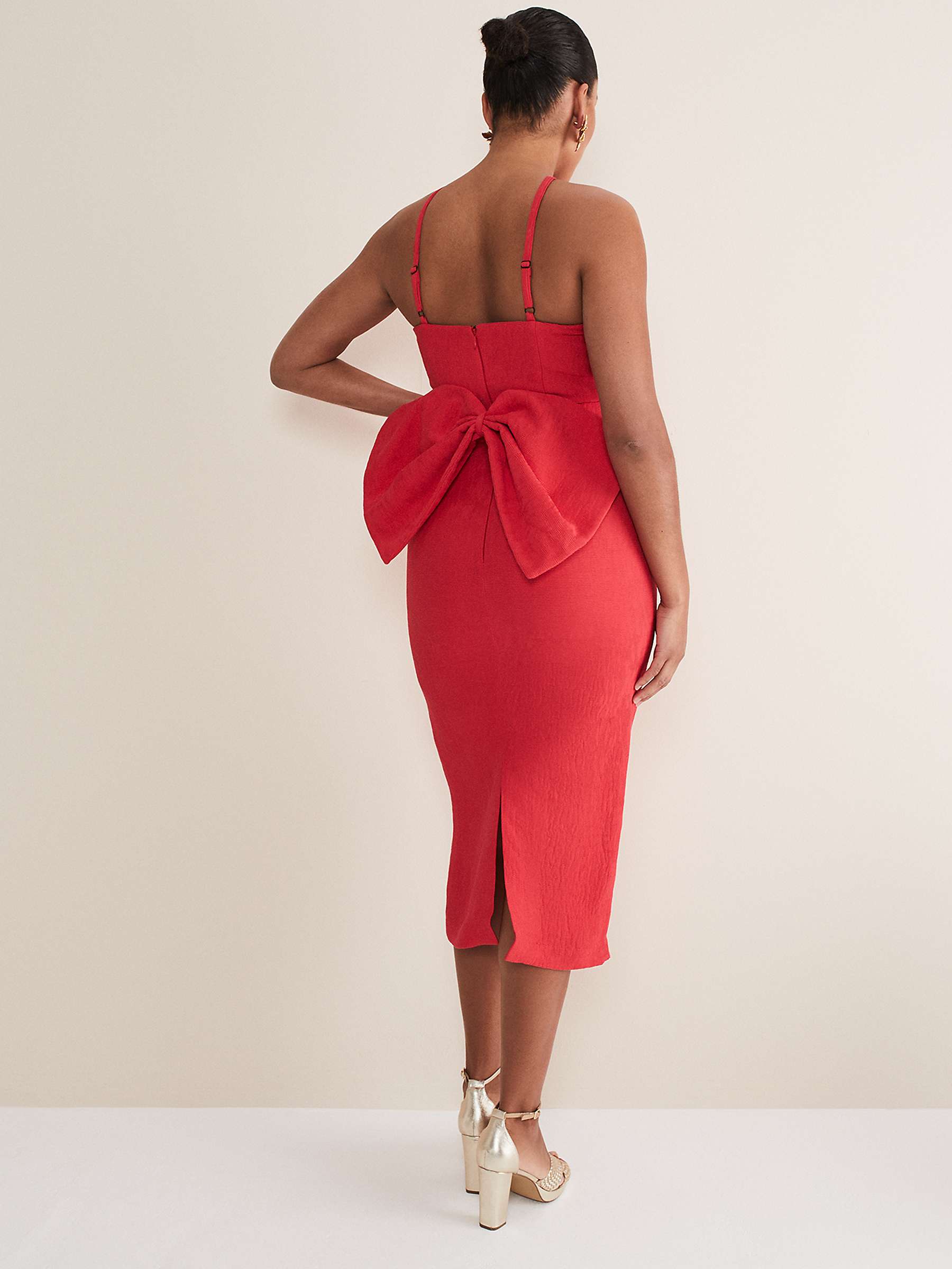 Buy Phase Eight Sherani Bodycon Midi Dress, Red Online at johnlewis.com