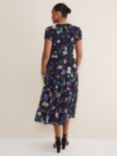 Phase Eight Lola Floral Tiered Midi Dress, Navy/Multi, Navy/Multi