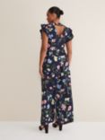 Phase Eight Kallie V-Neck Floral Jumpsuit, Navy/Multi