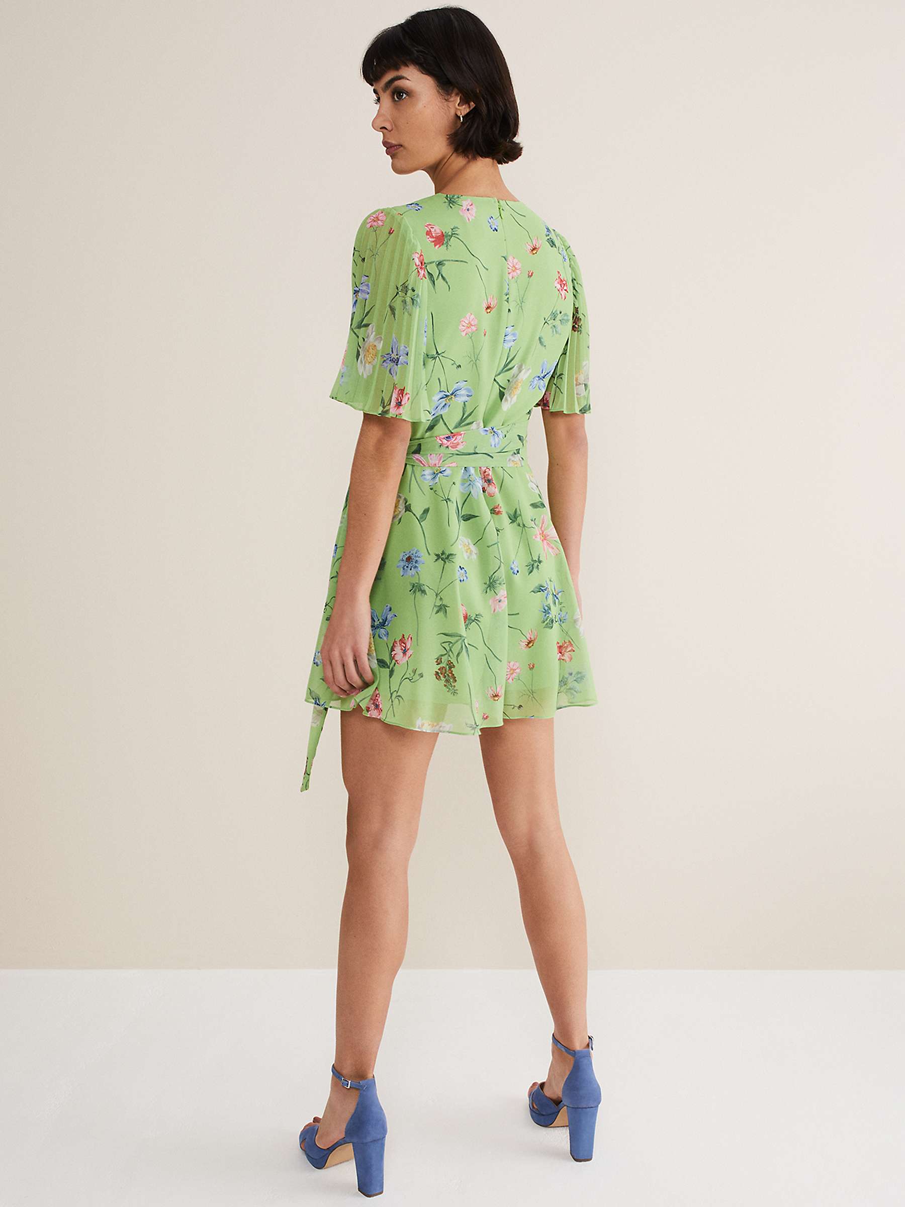 Buy Phase Eight Astoria Floral Wrap Necl Playsuit, Green/Multi Online at johnlewis.com