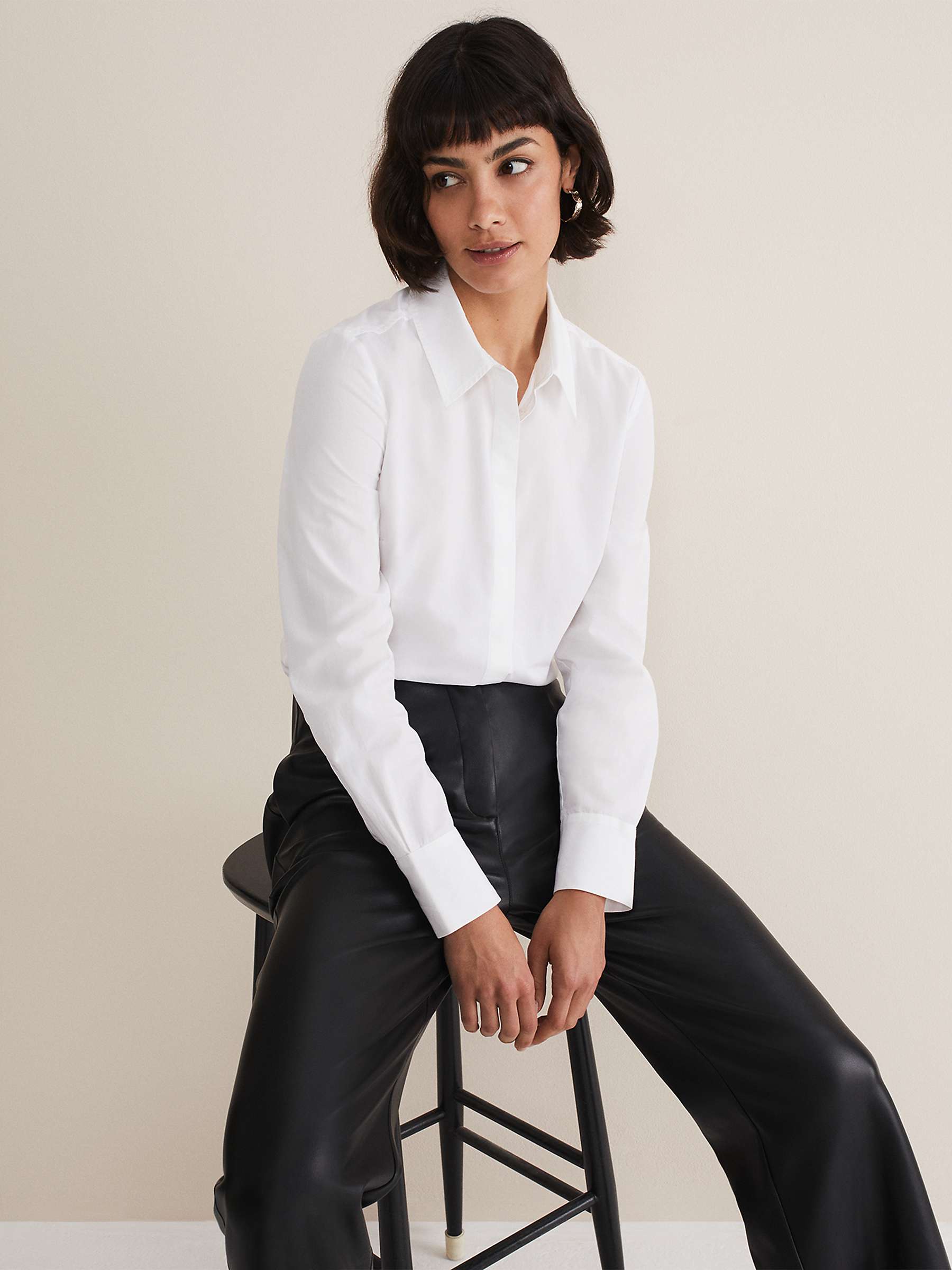Buy Phase Eight The Fitted Shirt, White Online at johnlewis.com