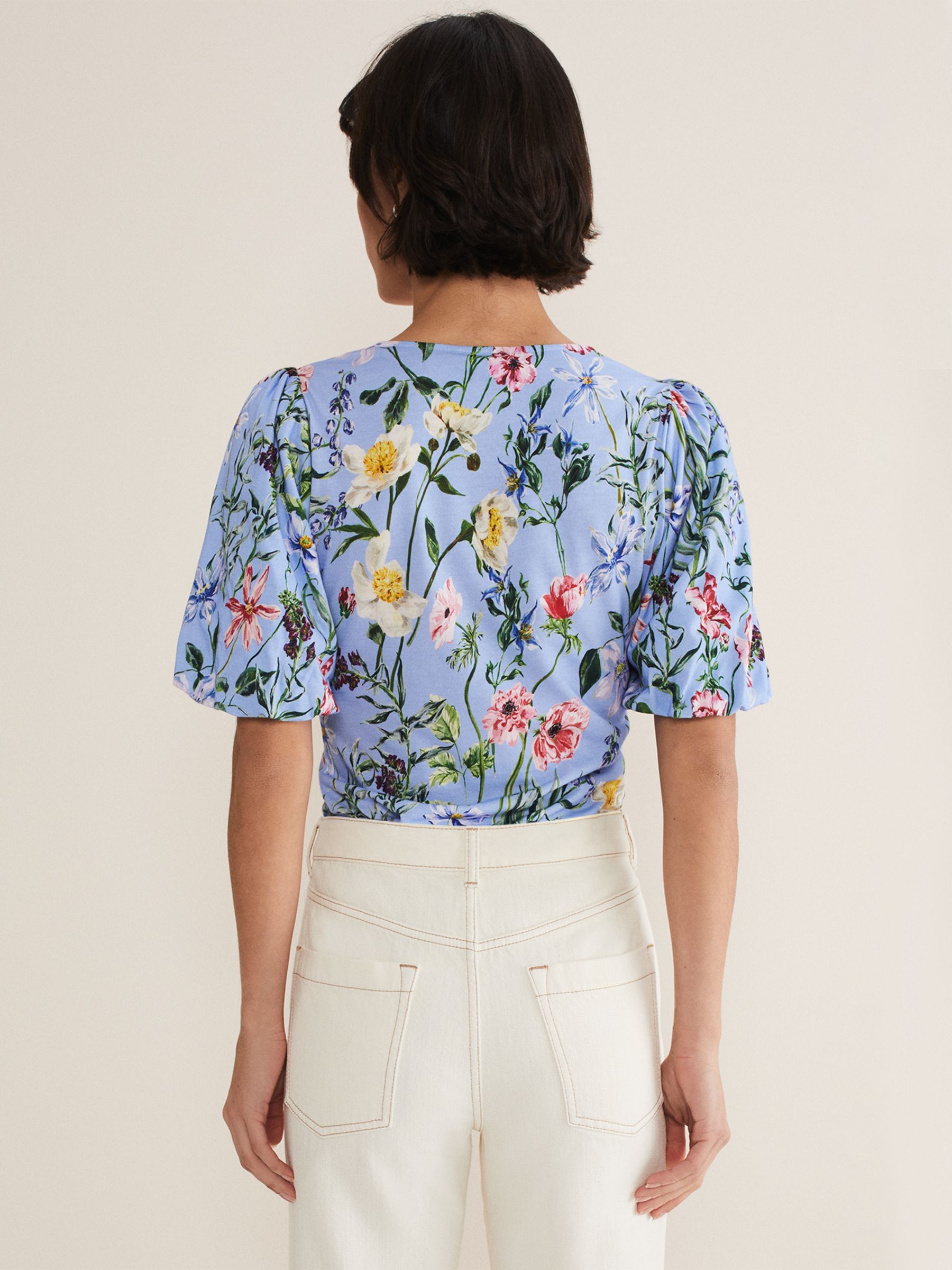 Buy Phase Eight Donda Floral Print Blouse, Blue/Multi Online at johnlewis.com