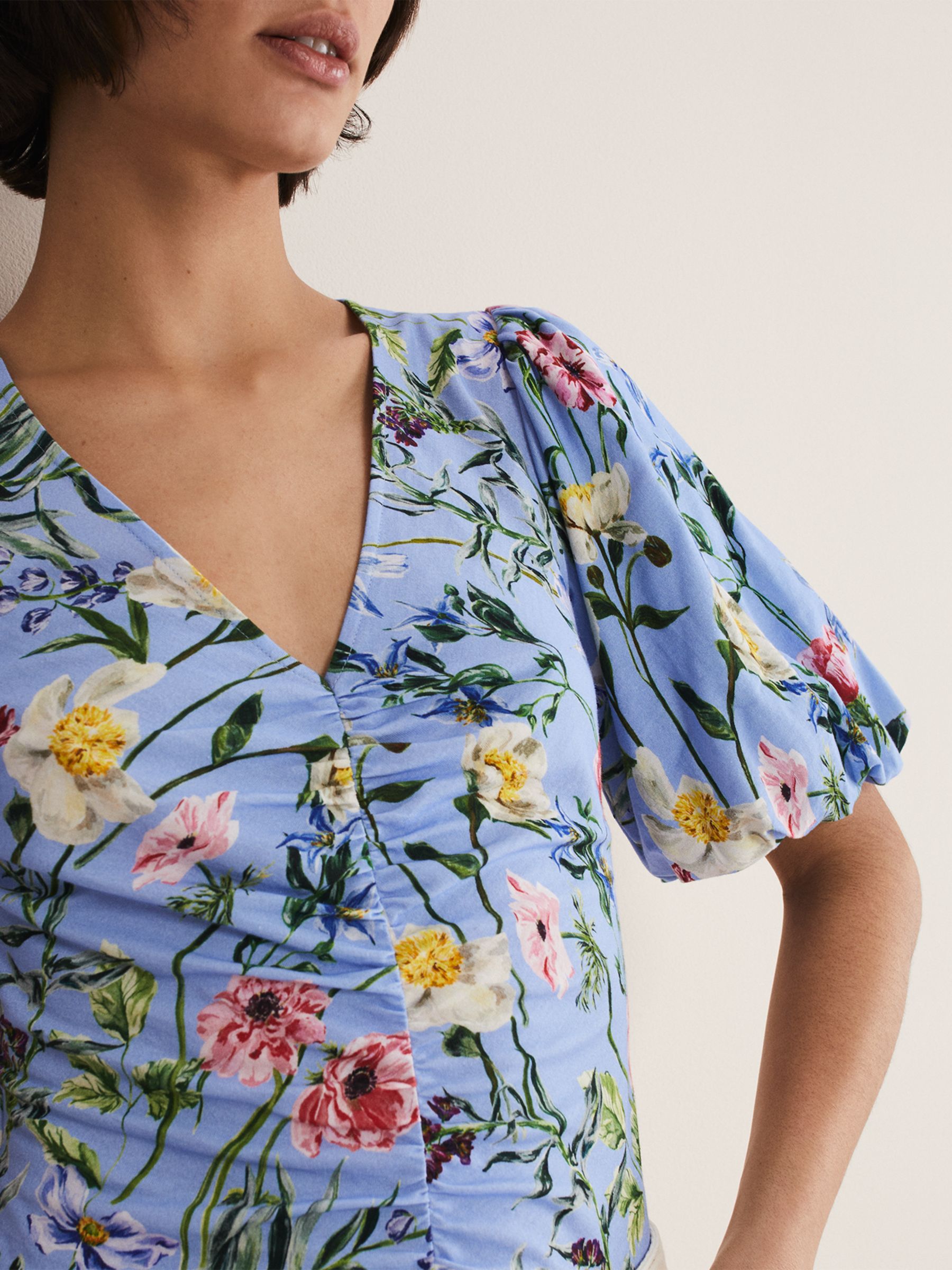 Buy Phase Eight Donda Floral Print Blouse, Blue/Multi Online at johnlewis.com