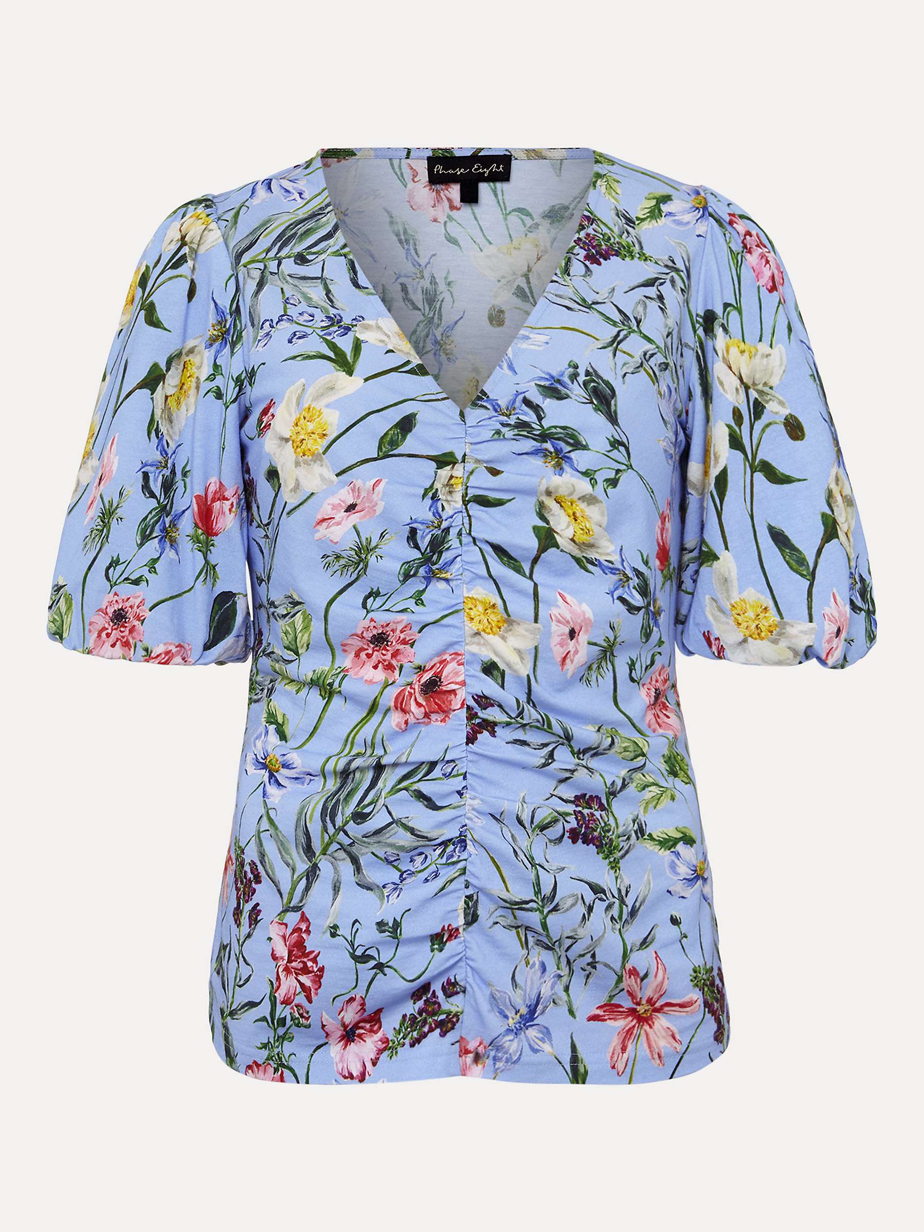 Buy Phase Eight Donda Floral Print Blouse, Blue/Multi Online at johnlewis.com