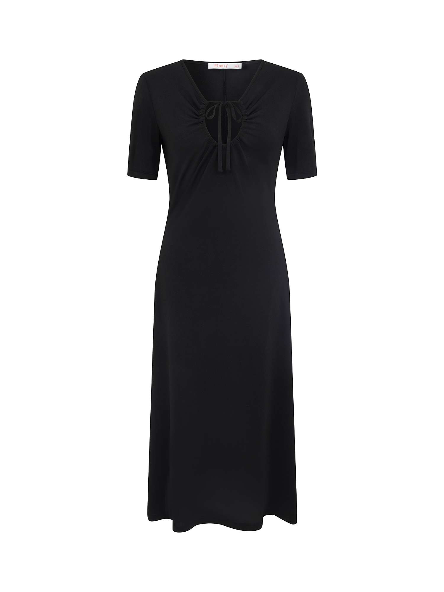Finery Alice Cut Out Front Midi Dress, Black at John Lewis & Partners
