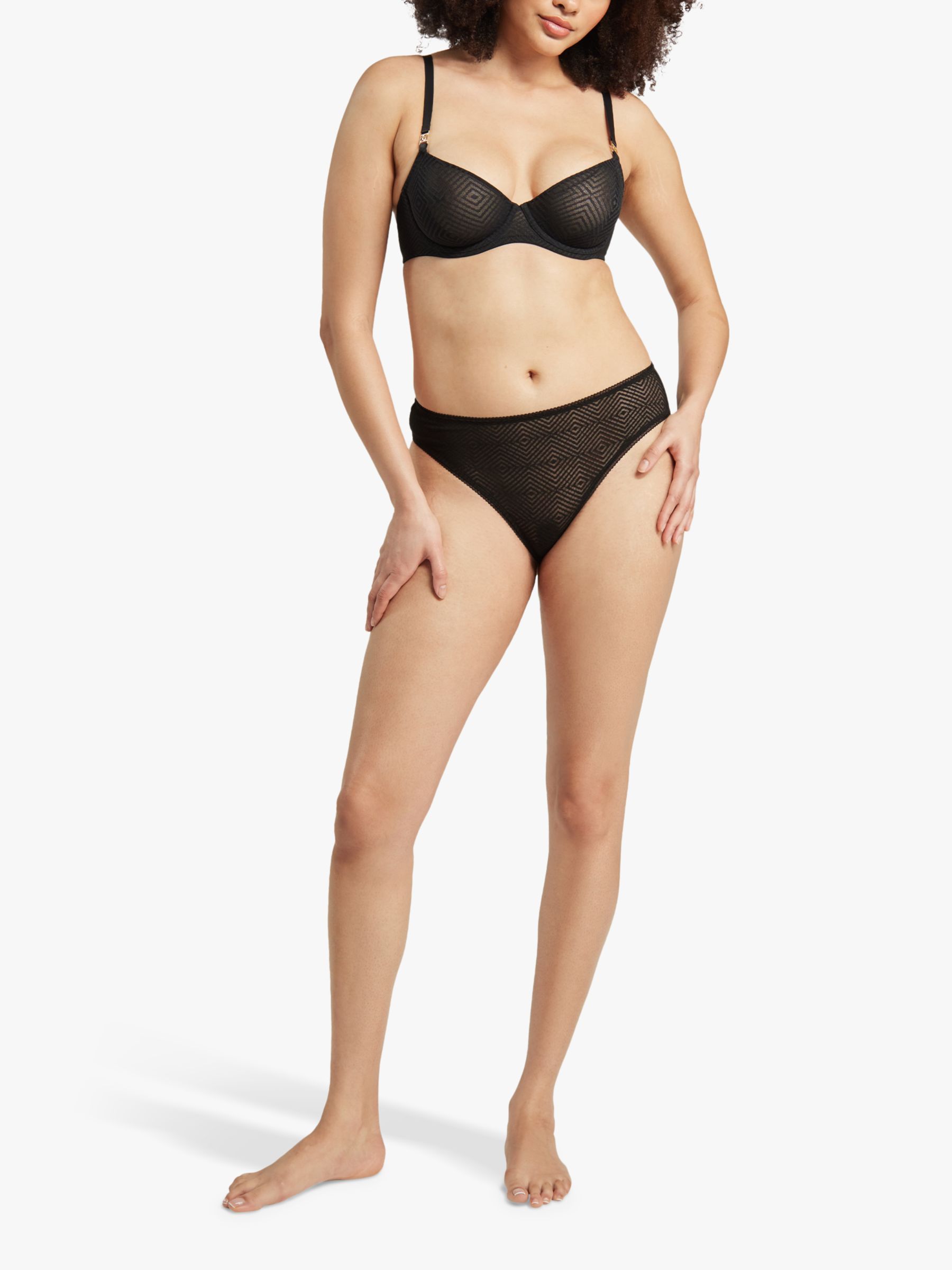 Panache Tango Classic Luna Knickers, Black, £16.00