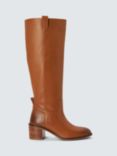 AND/OR Saddle Leather Stitch Detail Long Riding Boots