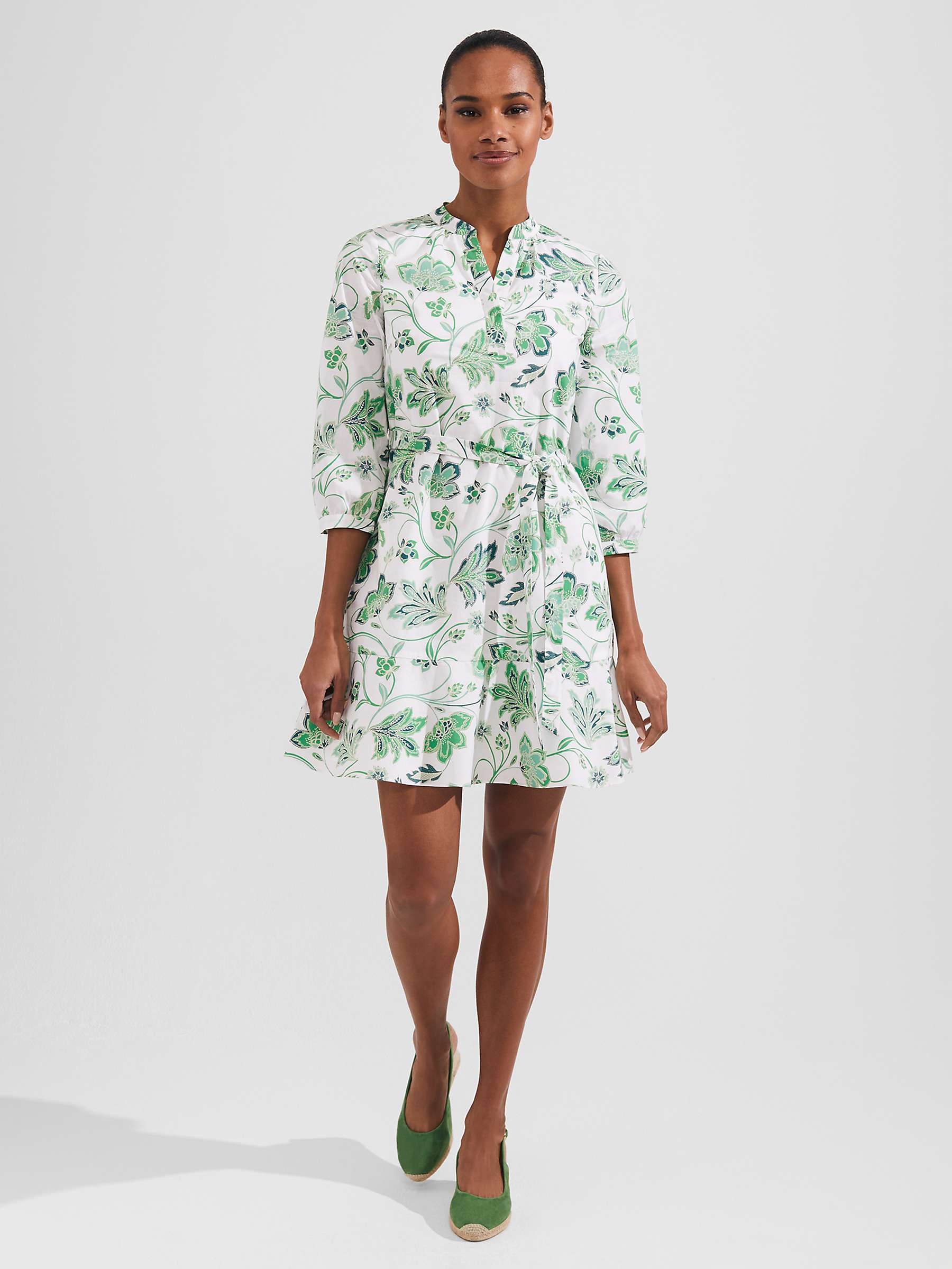 Buy Hobbs Camilla Mini Dress, White Green Online at johnlewis.com