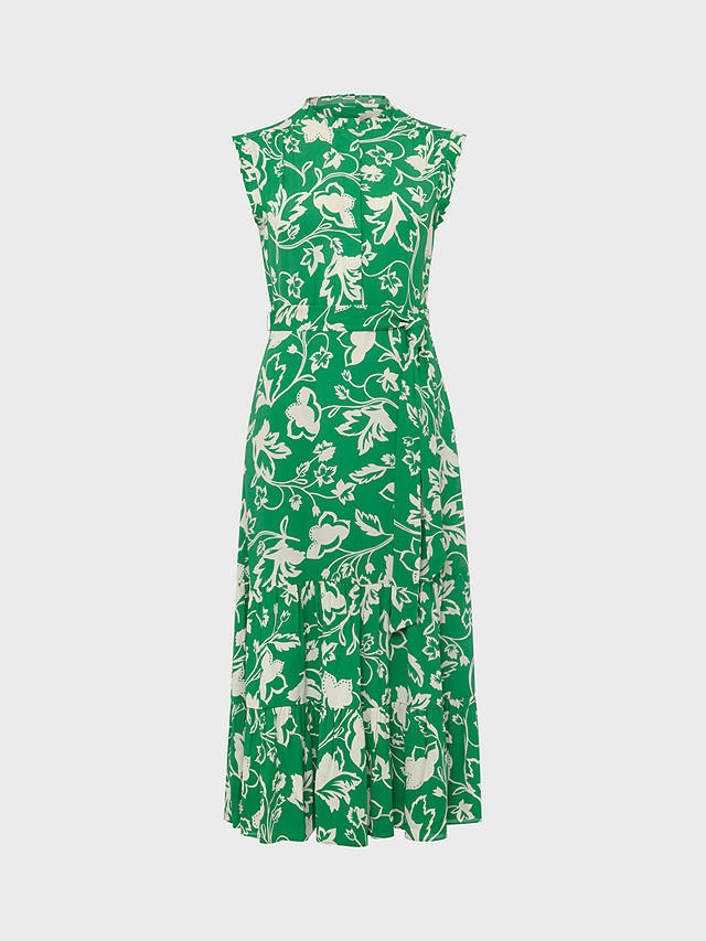 Hobbs Elsa Petite Floral Print Dress, Green/Buttercream