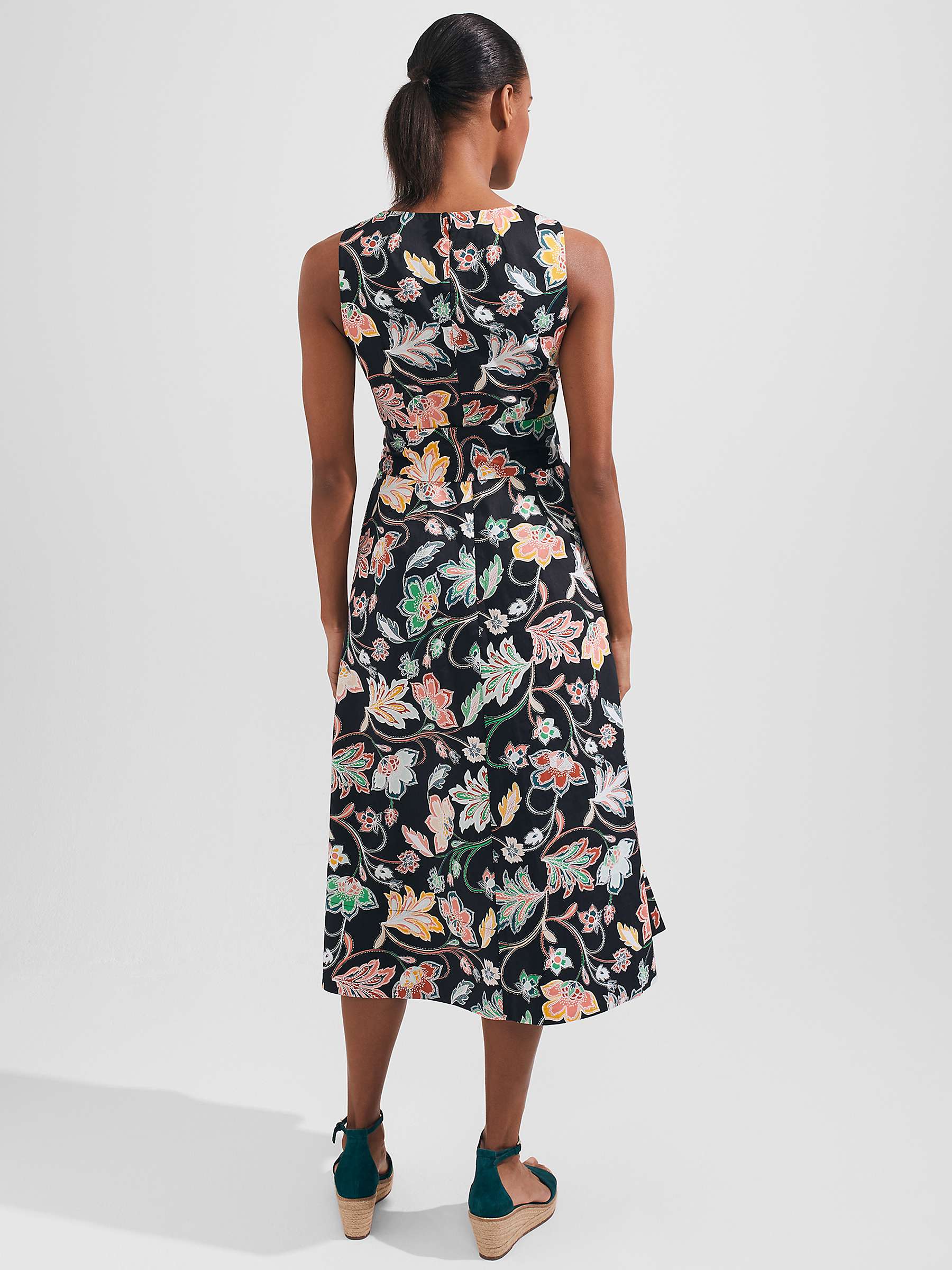 Buy Hobbs Emilie Petite Floral Print Dress, Black/Multi Online at johnlewis.com