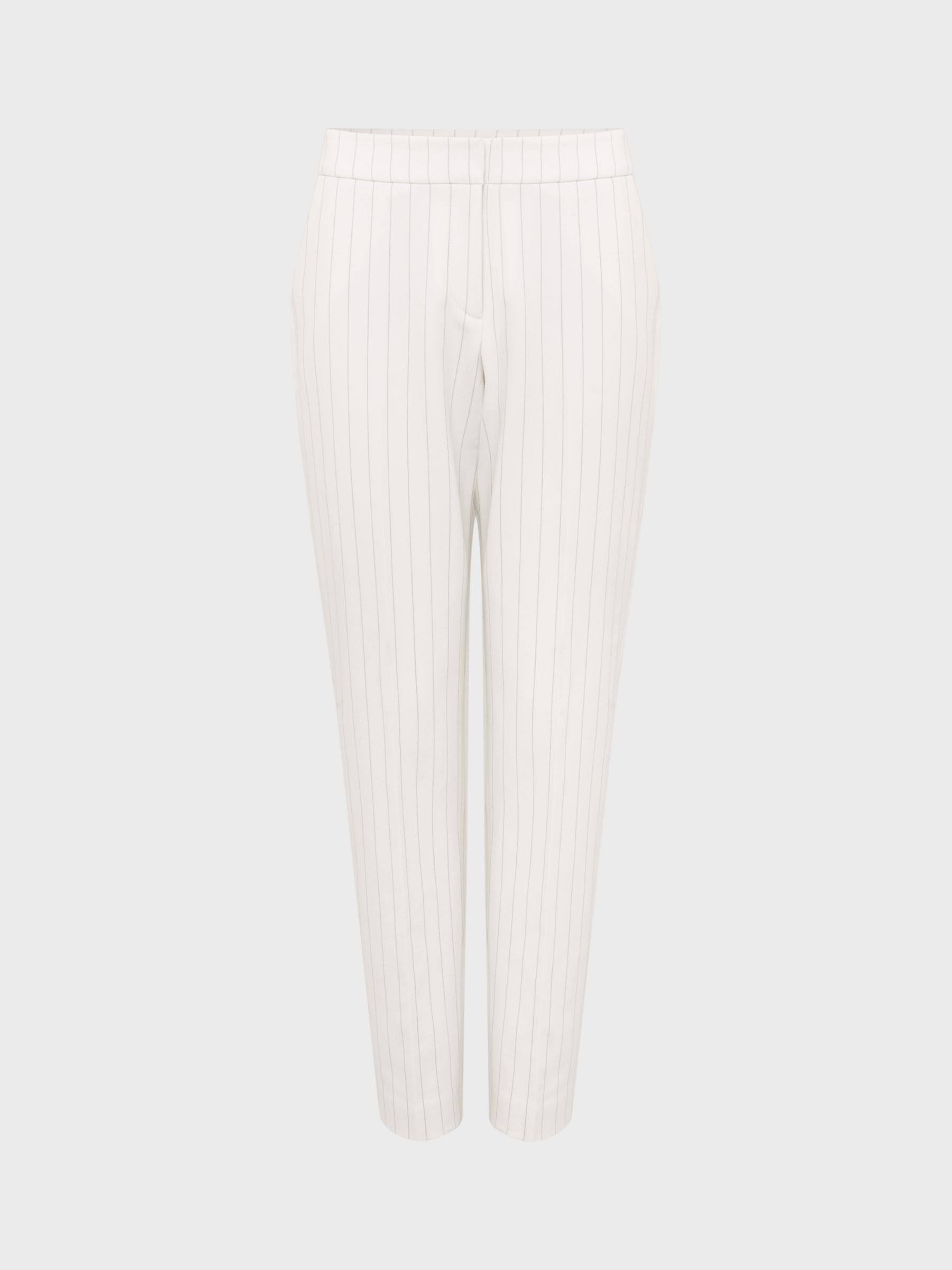 Hobbs Sherry Stripe Trousers, Ivory/Grey at John Lewis & Partners