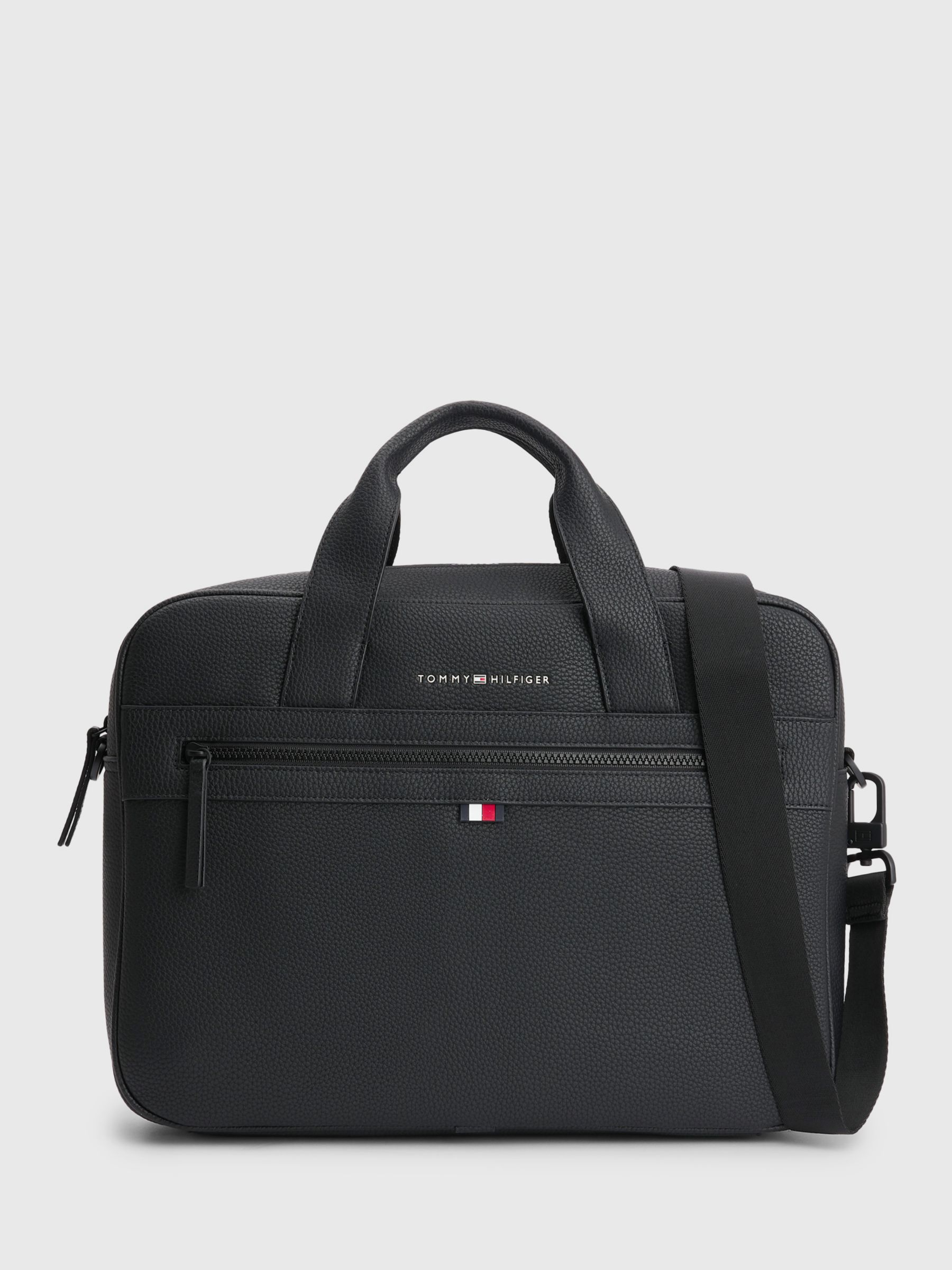 Tommy Hilfiger Essential Computer Bag, Black at John Lewis & Partners