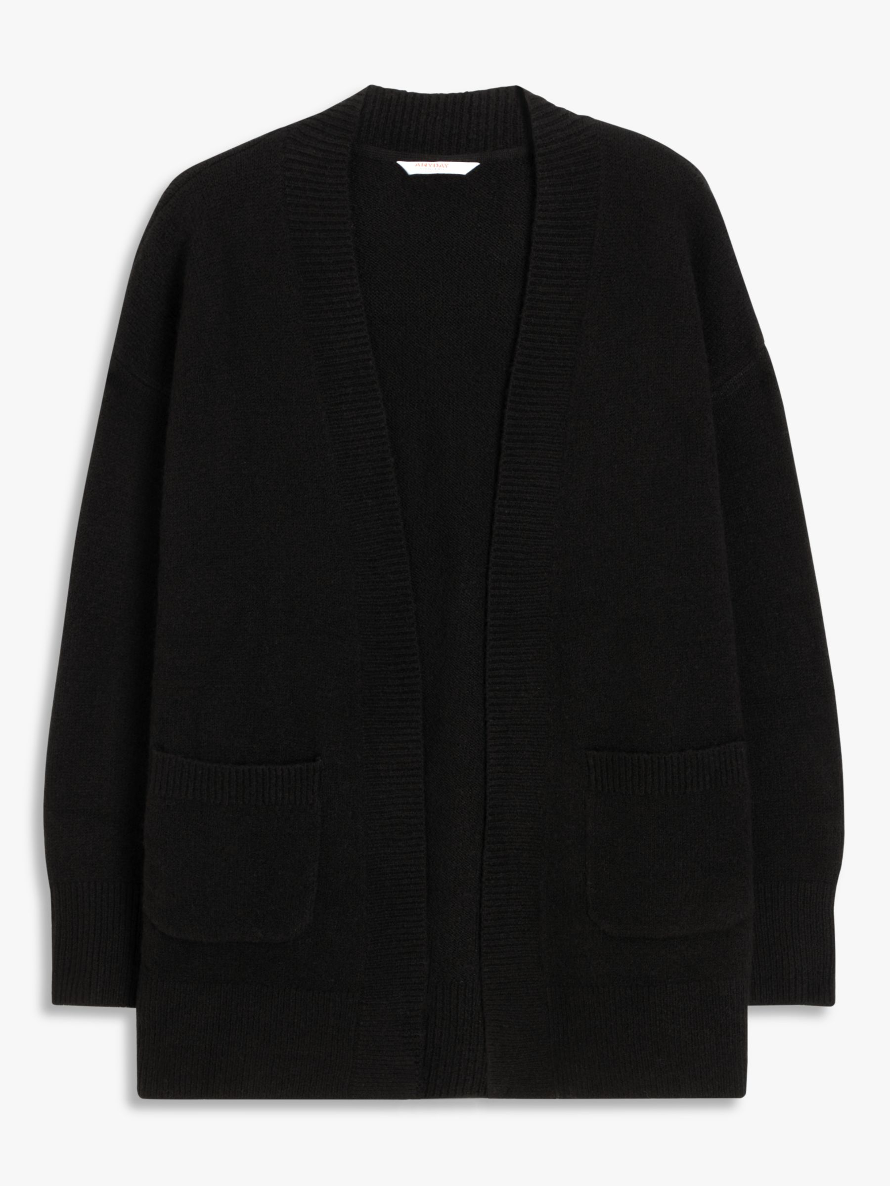 John Lewis ANYDAY Edge to Edge Cardigan, Black at John Lewis