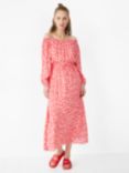 HUSH Ami Midi Dress, Geometric Pink, Geometric Pink