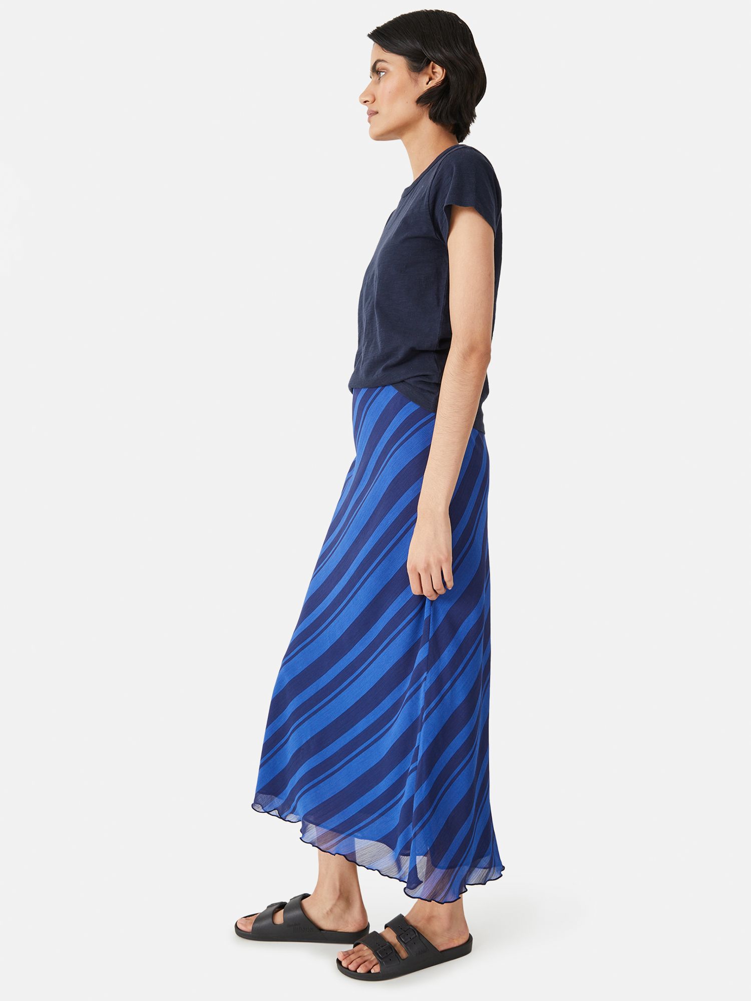 Buy HUSH Aliana Slip Skirt, Blue/Black Online at johnlewis.com