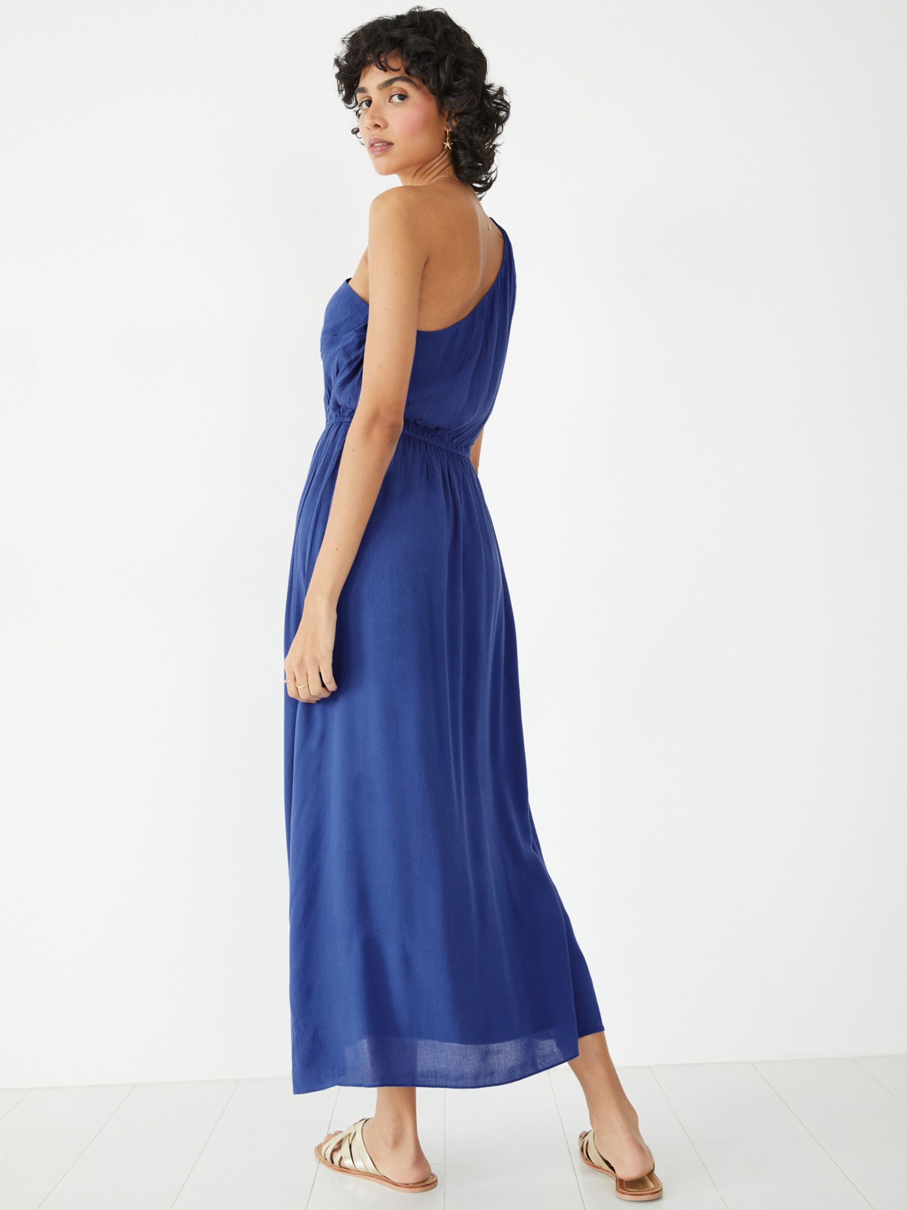 HUSH Selena One Shoulder Midi Dress, Blue, 10