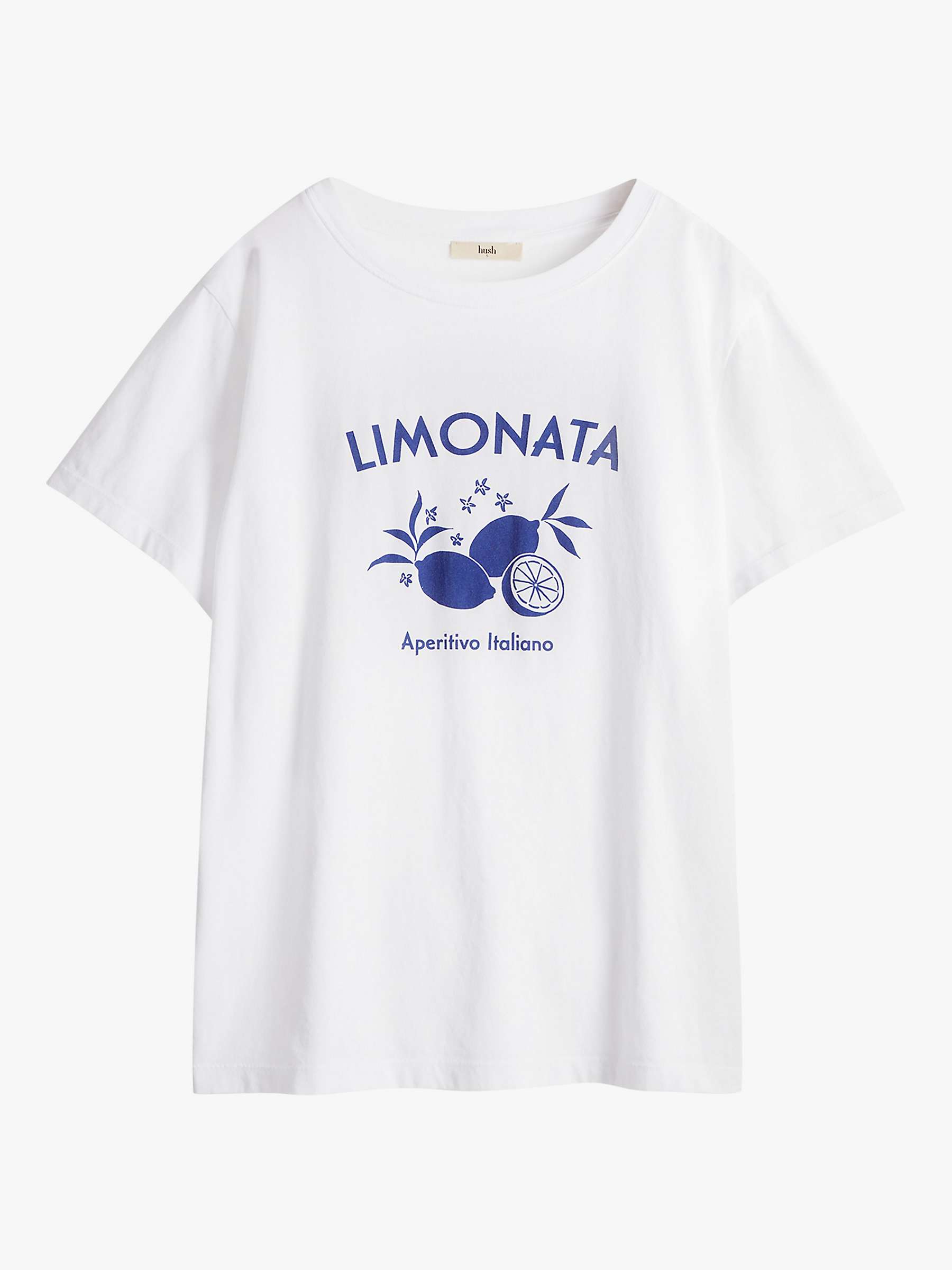 Buy HUSH Limonata Relaxed Fit T-Shirt, White Online at johnlewis.com