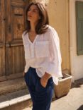 NRBY Alice Gauze Linen Blouse, White