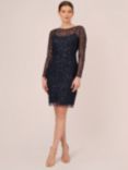 Adrianna Papell Papell Studio Beaded Sheath Dress, Navy