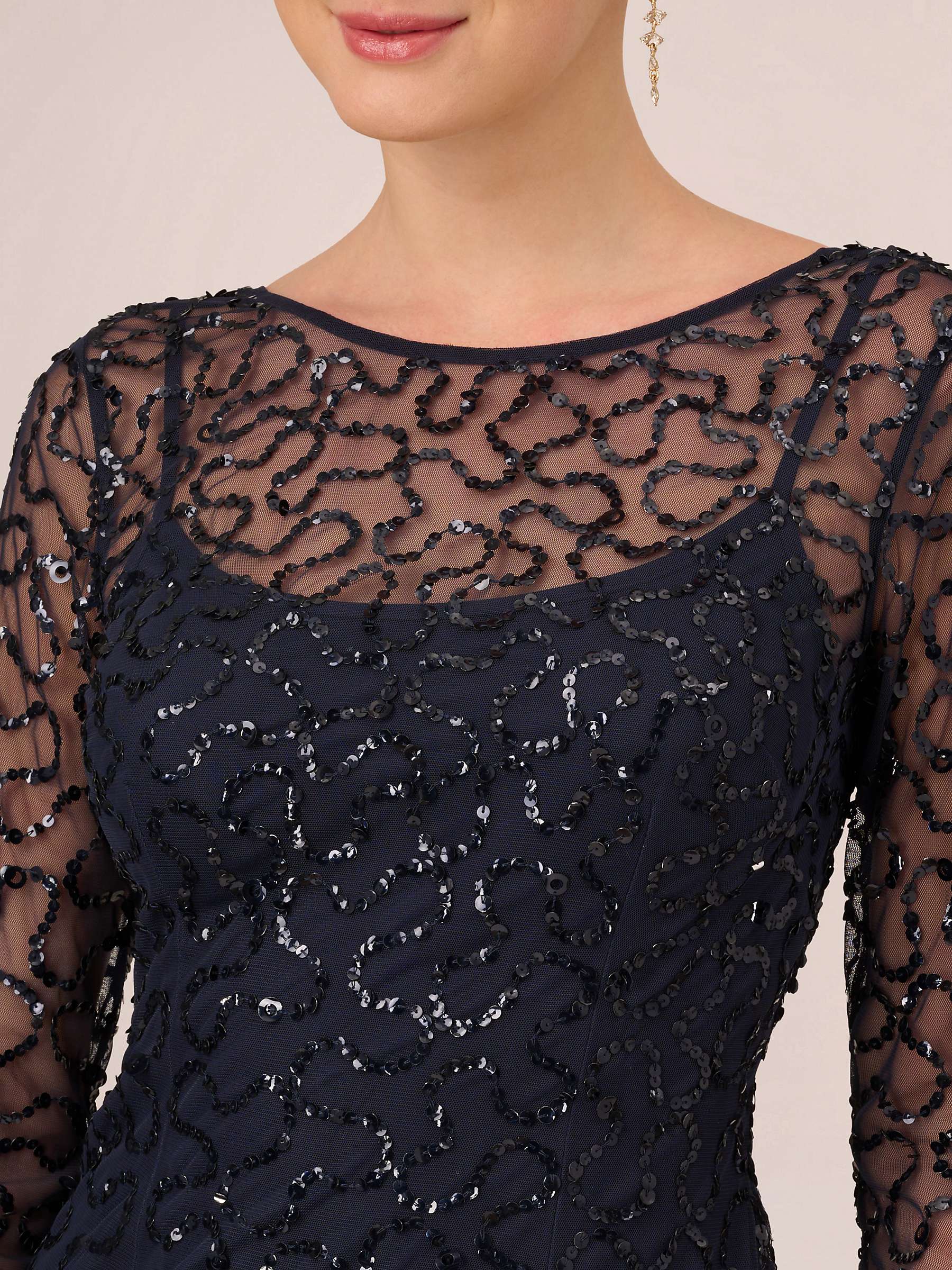 Buy Adrianna Papell Papell Studio Beaded Sheath Dress, Navy Online at johnlewis.com