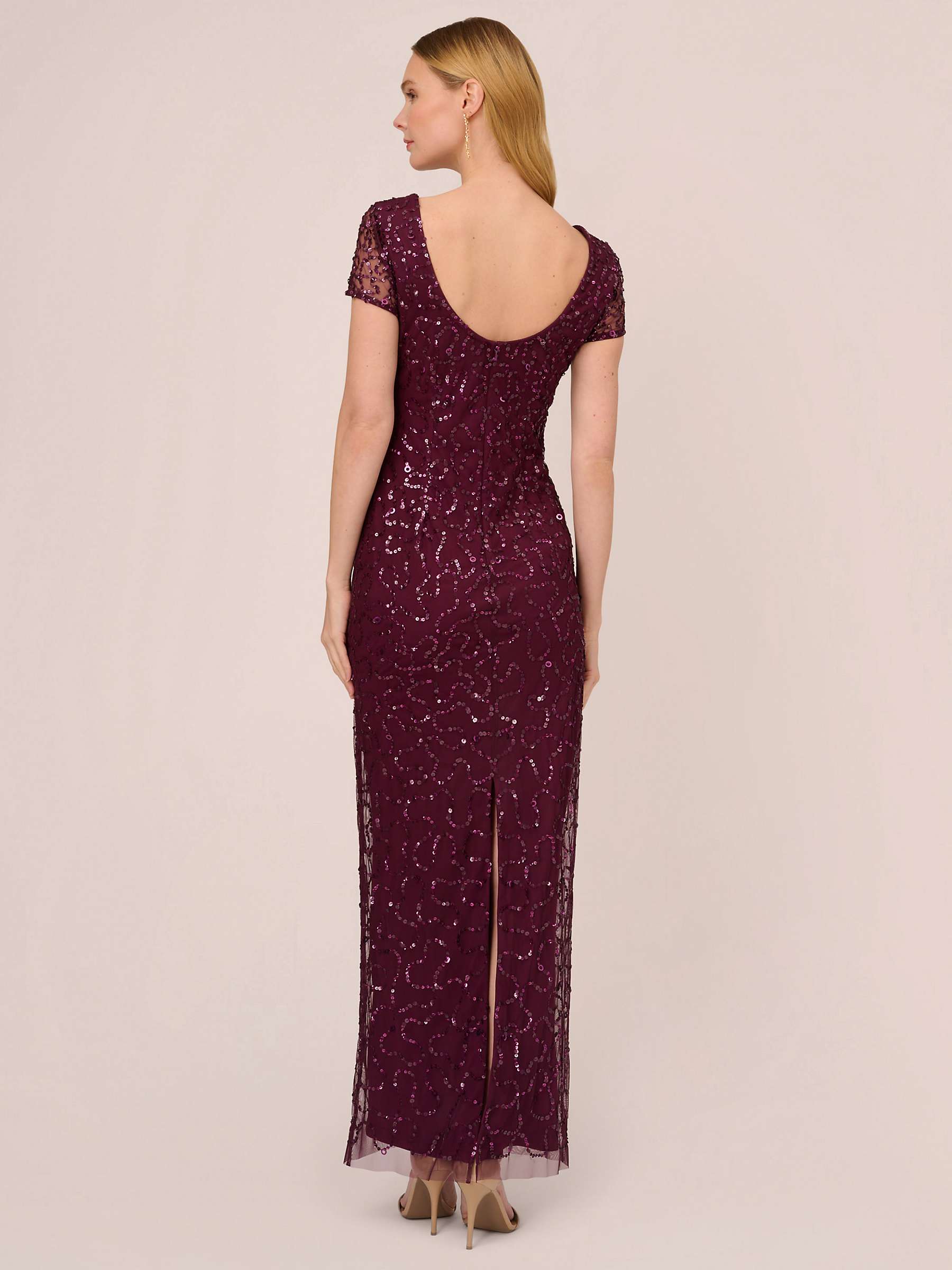 Buy Adrianna Papell Papell Studio Beaded Illusion Sleeve Gown Online at johnlewis.com