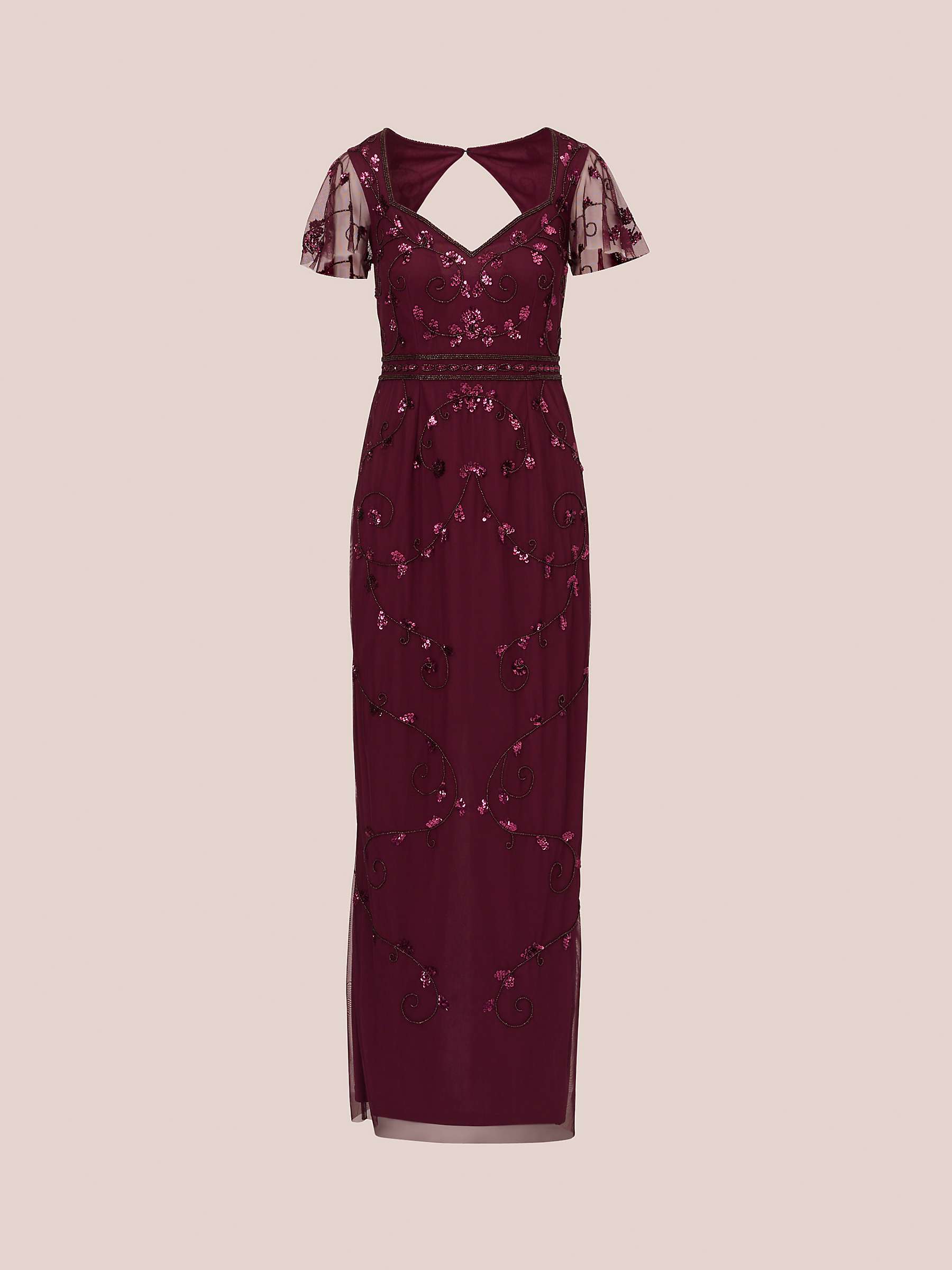 Buy Adrianna Papell Papell Studio Beaded Maxi Dress, Cassis Online at johnlewis.com