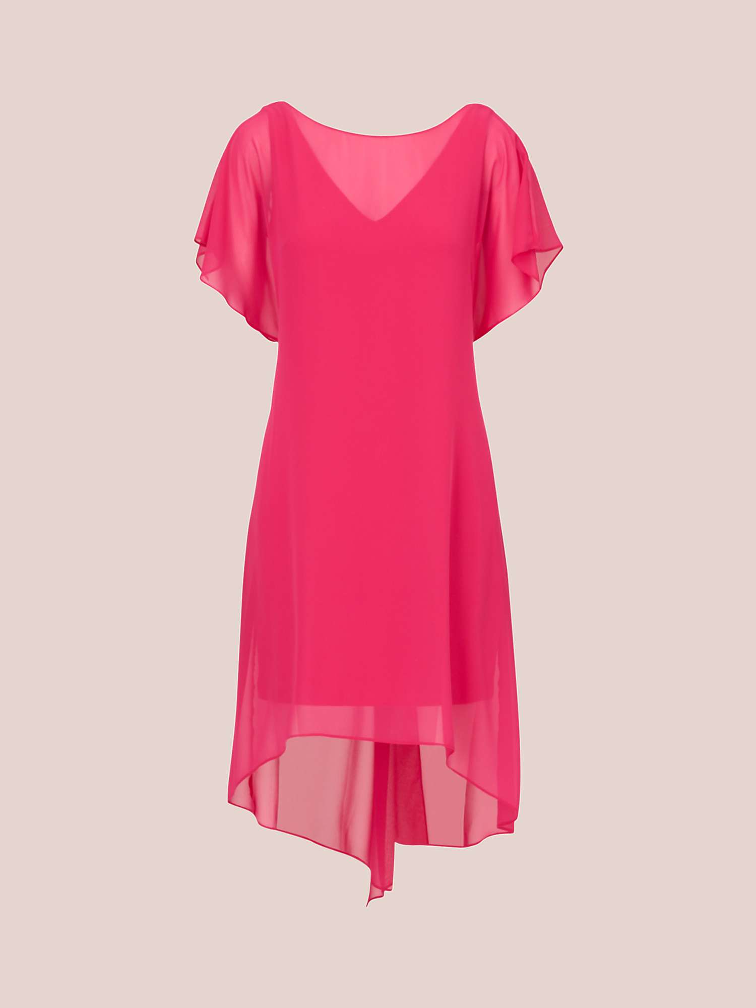 Buy Adrianna Papell Chiffon Dip Hem Dress, Cabaret Pink Online at johnlewis.com
