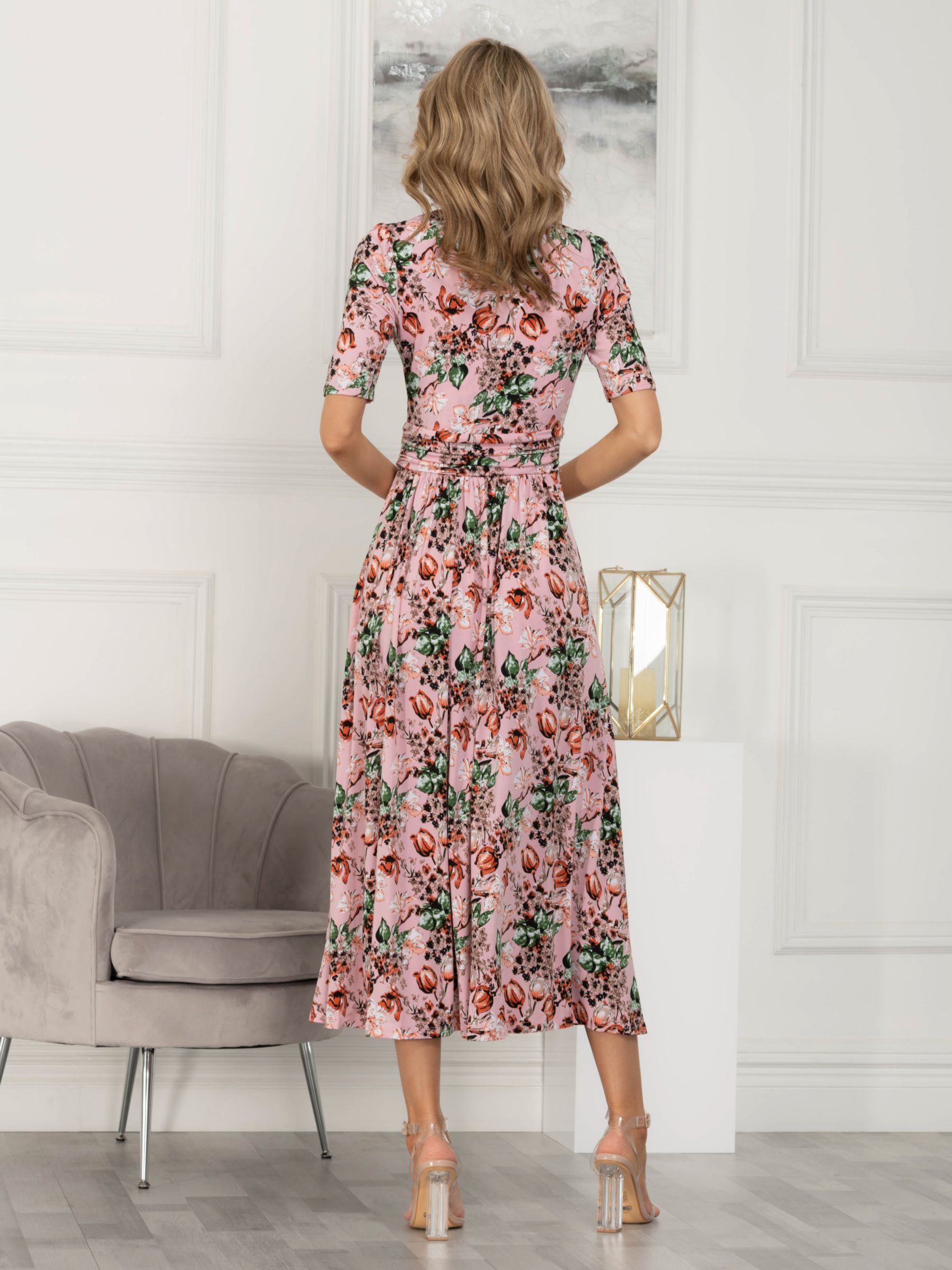 Jolie Moi Razilee Jersey Maxi Dress, Pink/Multi, 10