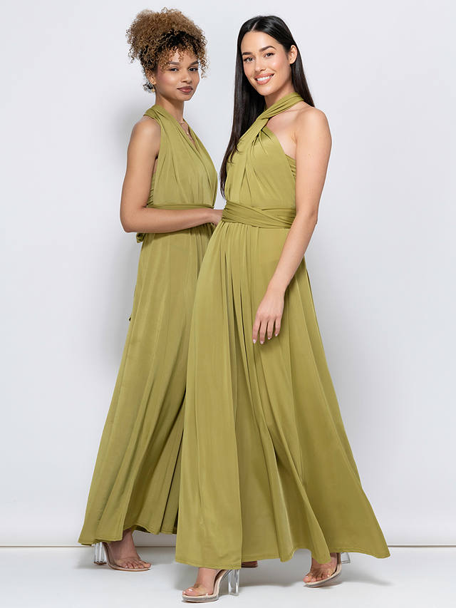 Jolie Moi Bridesmaid Multiway Maxi Dress, Olive Green