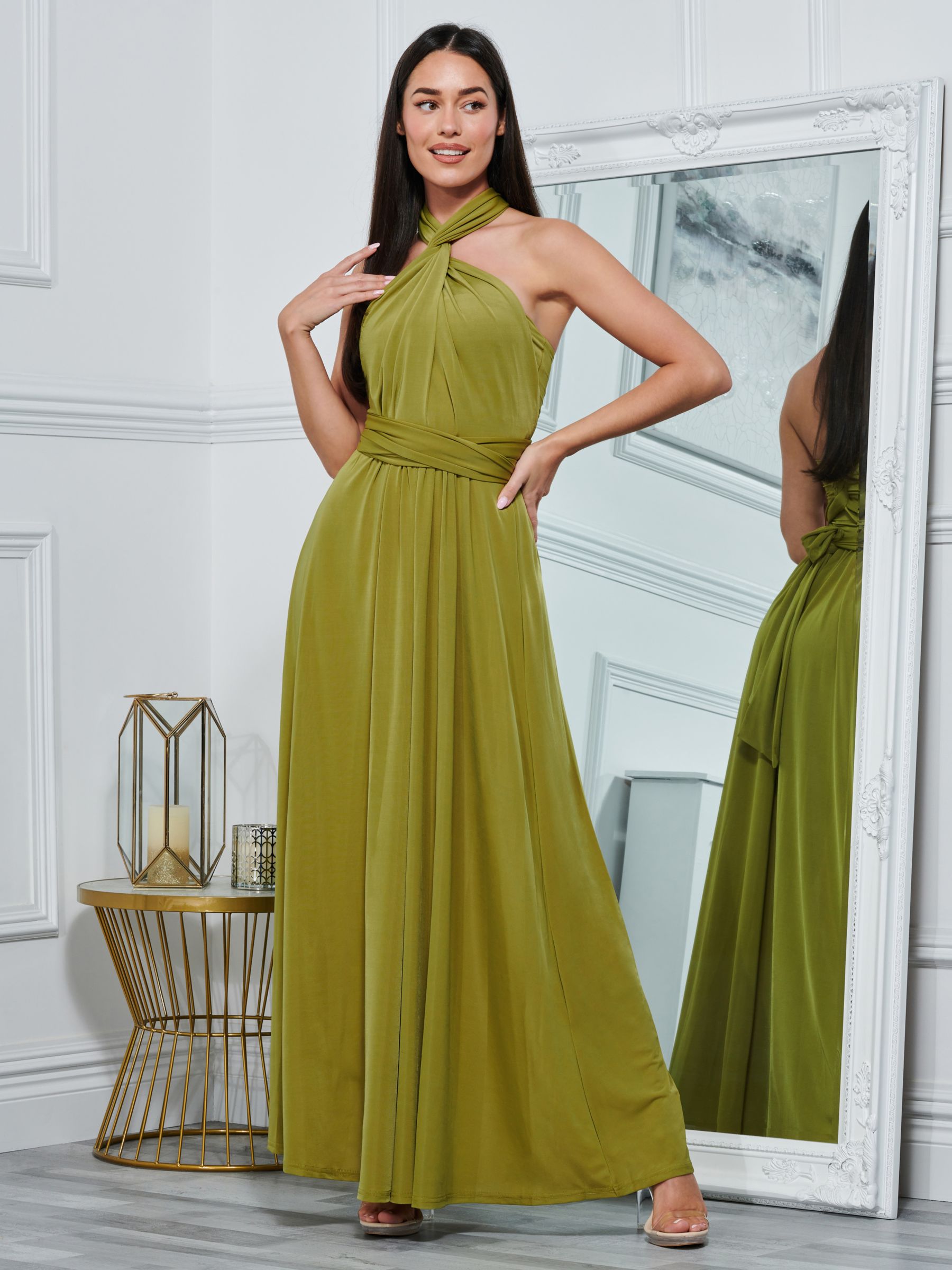 Jolie Moi Bridesmaid Multiway Maxi Dress, Olive Green, 6
