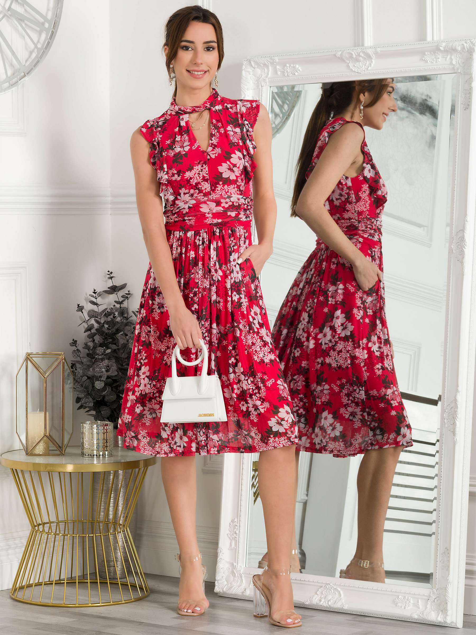 Buy Jolie Moi Emily Frill Mesh Midi Dress Online at johnlewis.com