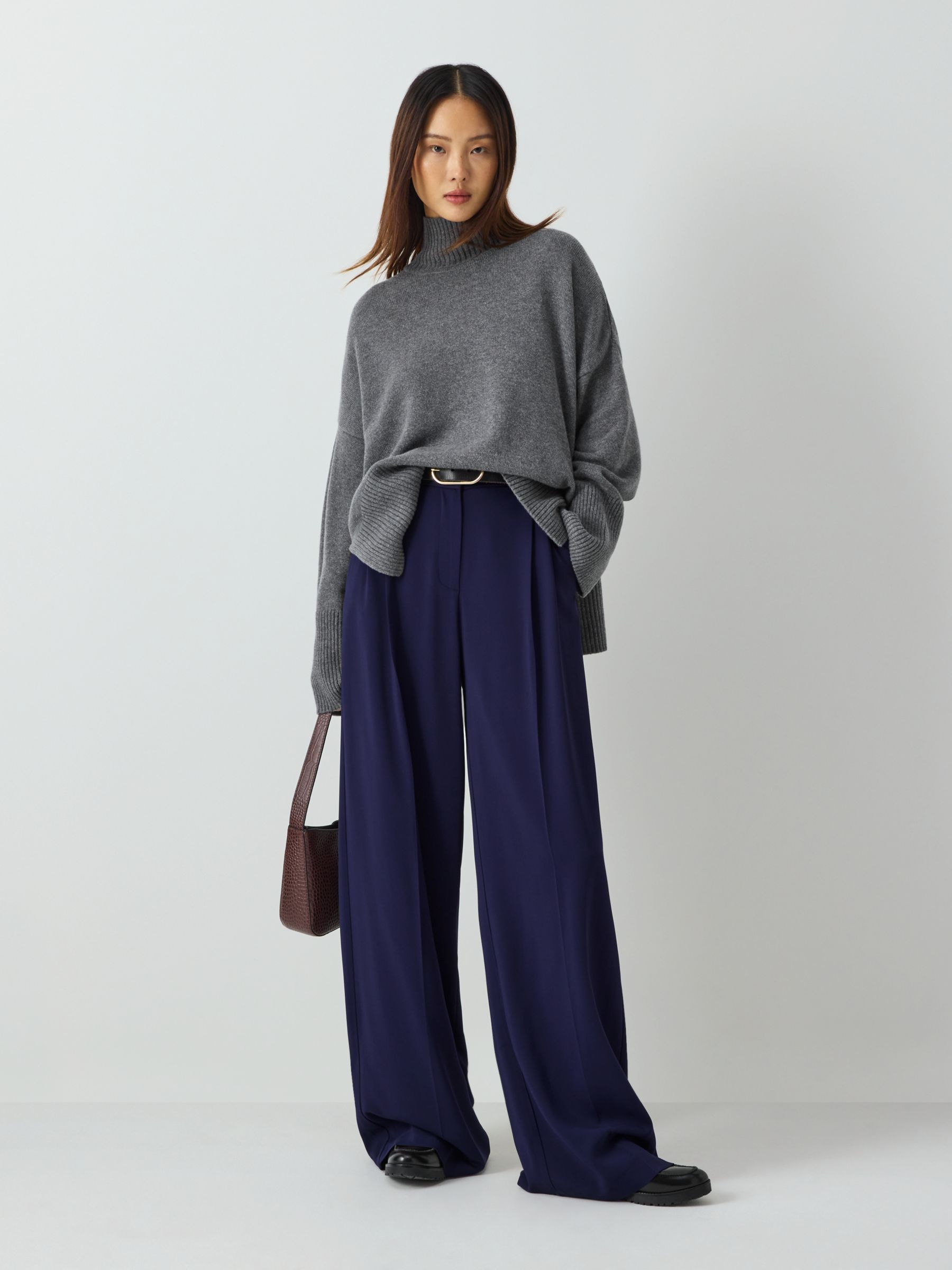 Vivere By Savannah Miller Dylan Wide Leg Trousers, Navy