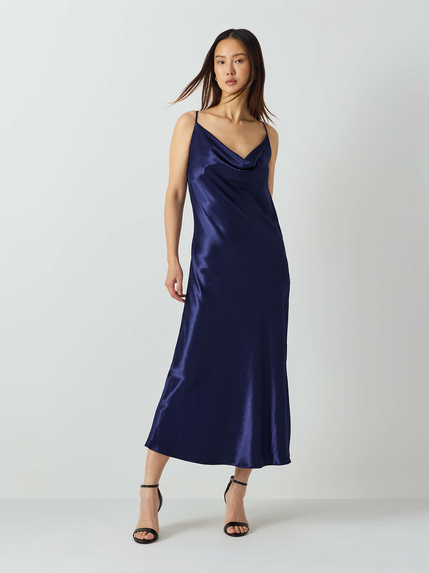 Buy Vivere By Savannah Miller Kim Bias Cut Midi Dress, Blue Online at johnlewis.com