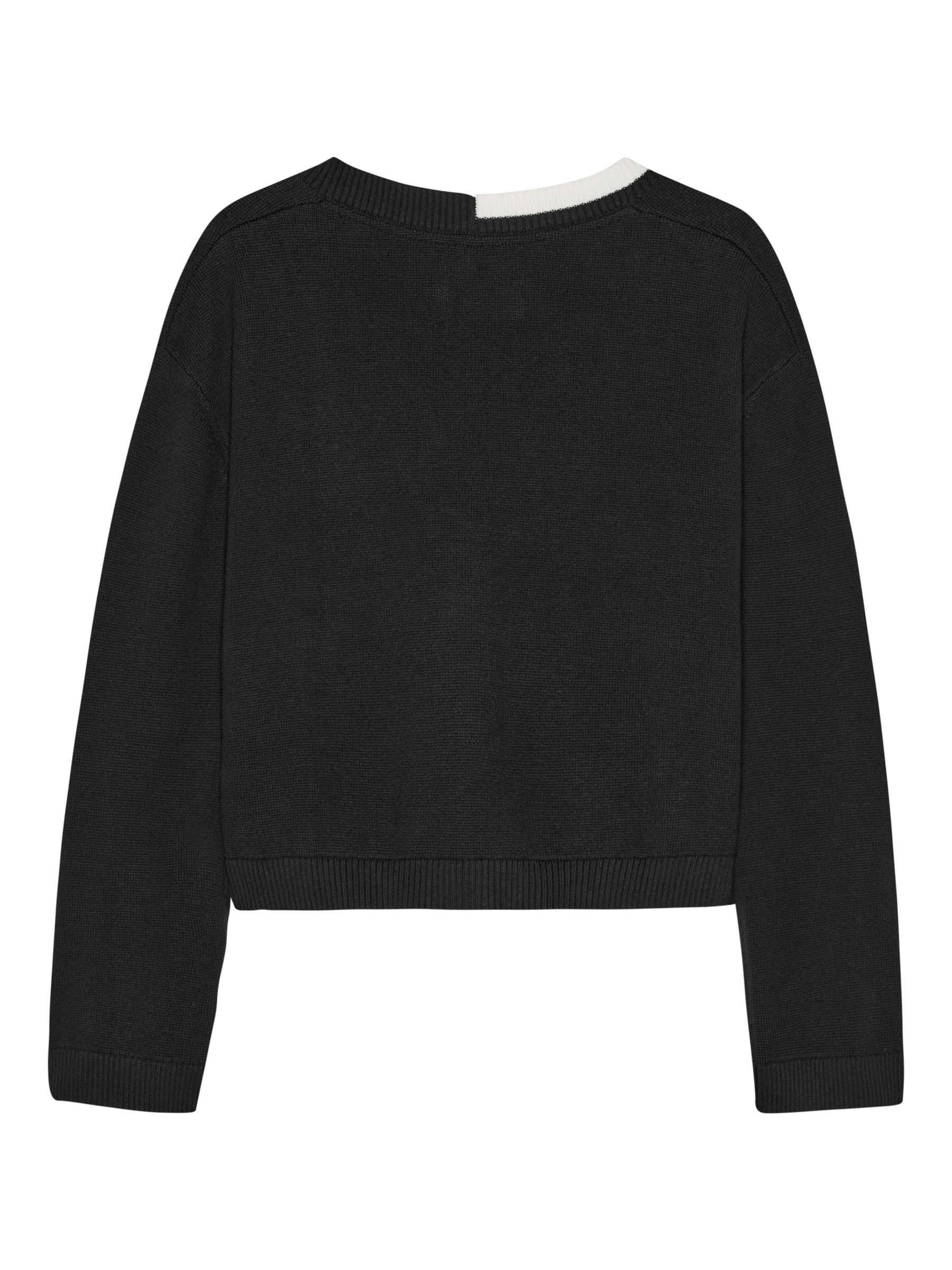 Calvin Klein Kids' Cotton Cardigan, Black at John Lewis & Partners