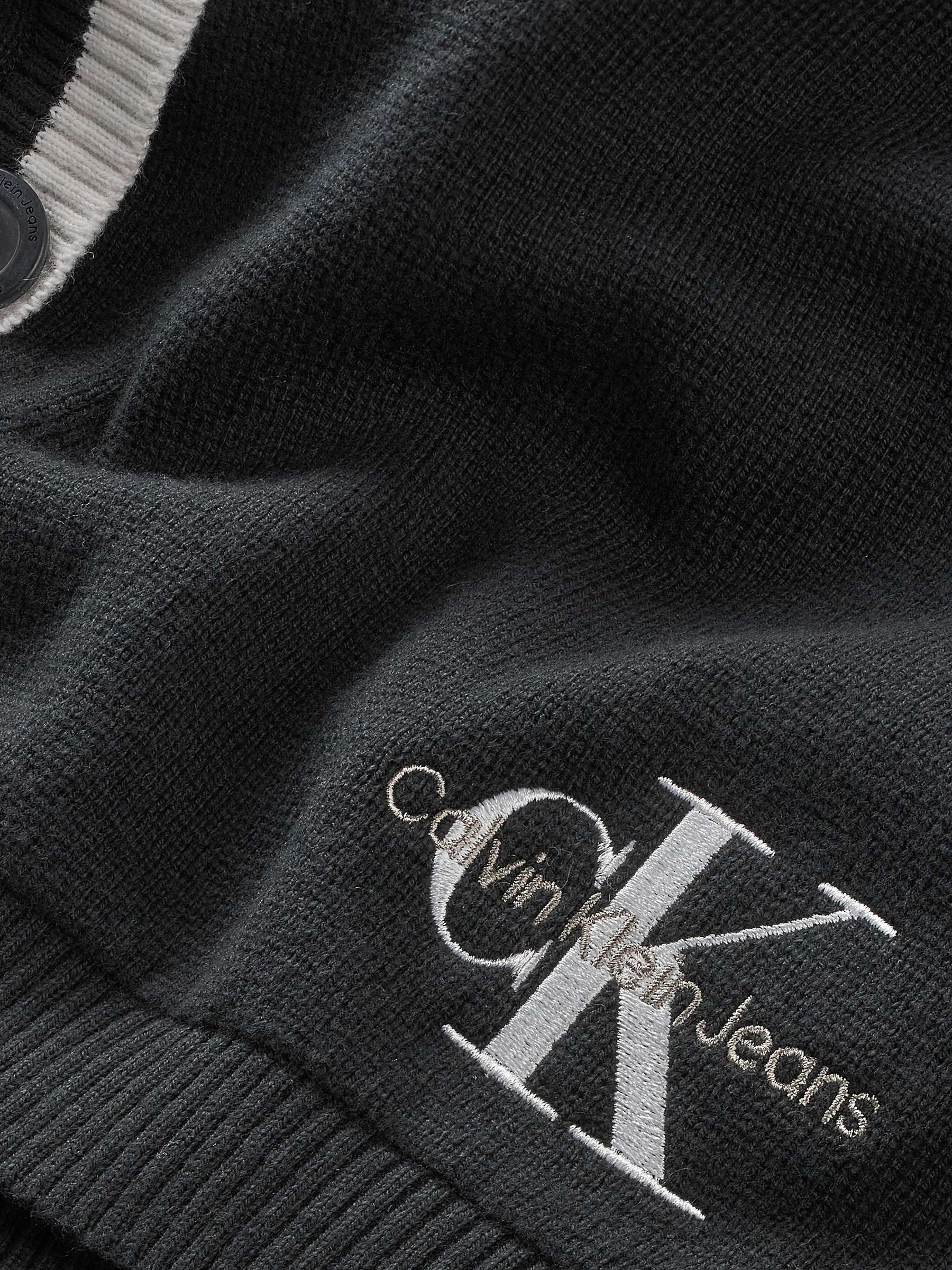 Calvin Klein Kids' Cotton Cardigan, Black at John Lewis & Partners