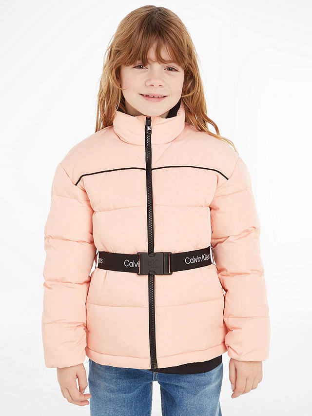 Calvin Klein Kids' Logo Tape Belt Jacket, Faint Blossom