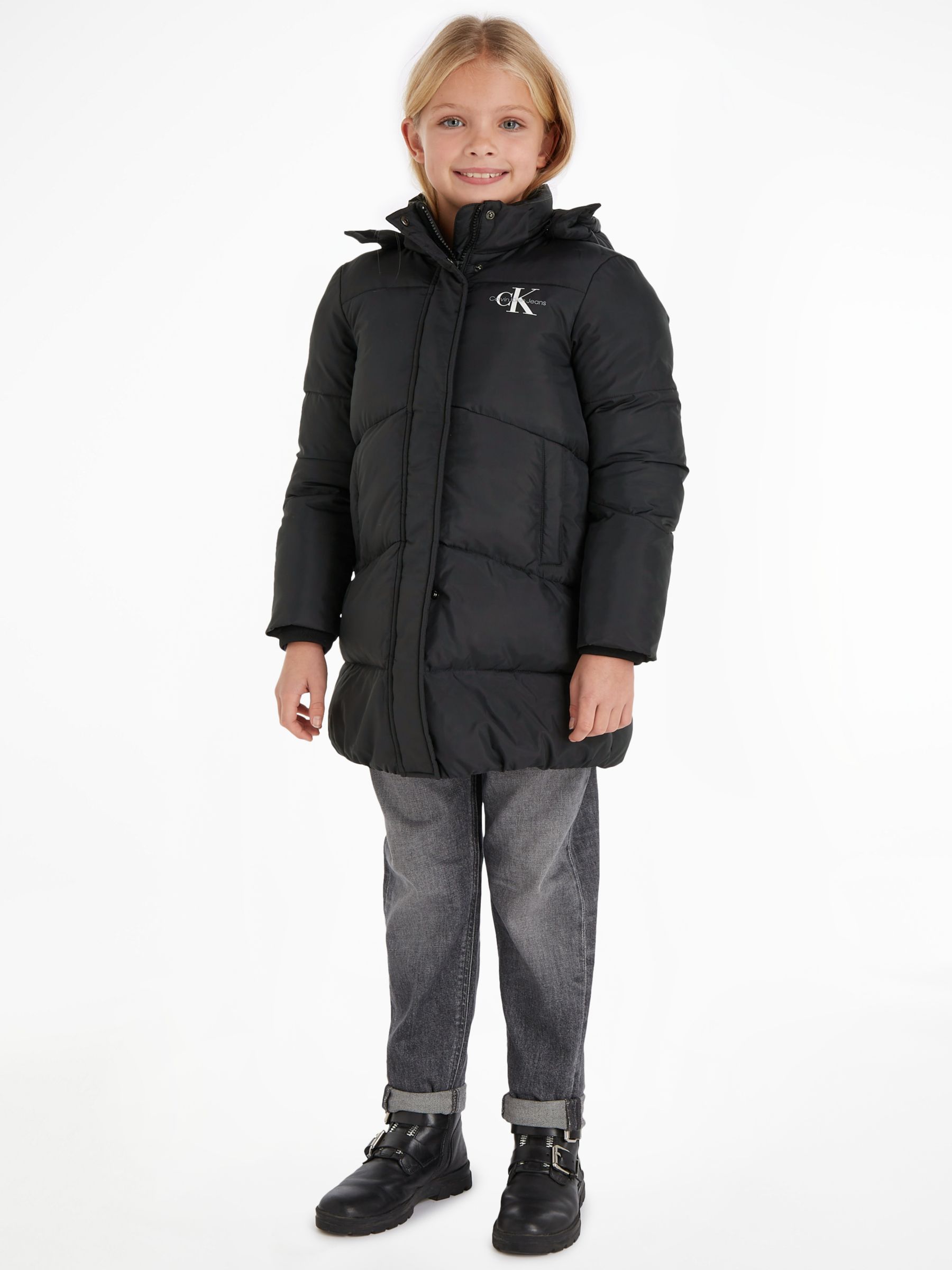 Buy Calvin Klein Kids' Puffer Jacket, Black Online at johnlewis.com