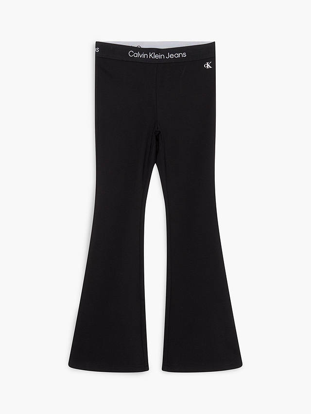 Calvin Klein Punto Tape Flared Trousers, Black