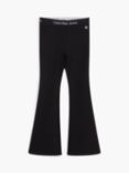 Calvin Klein Punto Tape Flared Trousers, Black, Black
